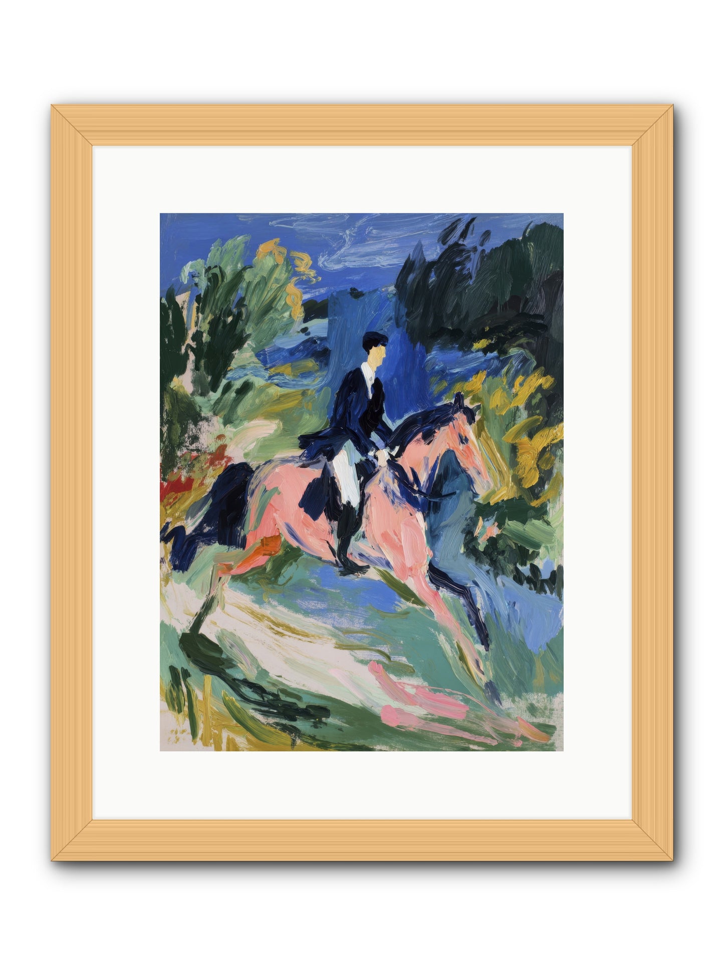 Garden Path Gallop -- Framed Print - Natural 12x16