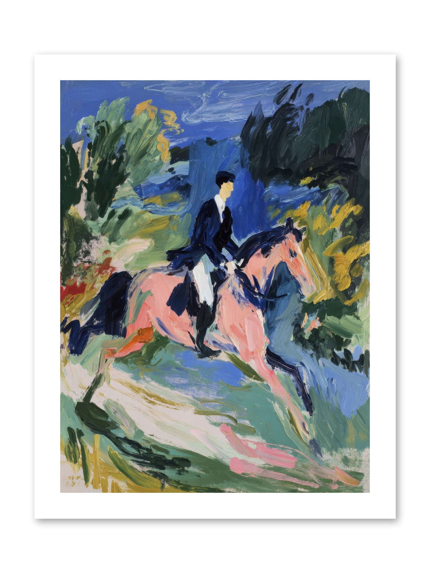 Garden Path Gallop -- Paper Print 12x16