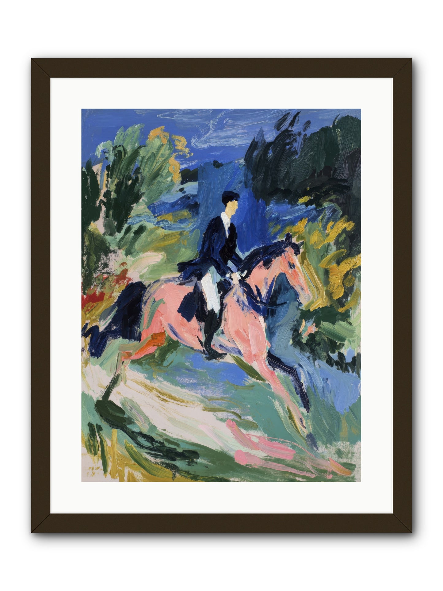 Garden Path Gallop -- Framed Print - Black 18x24