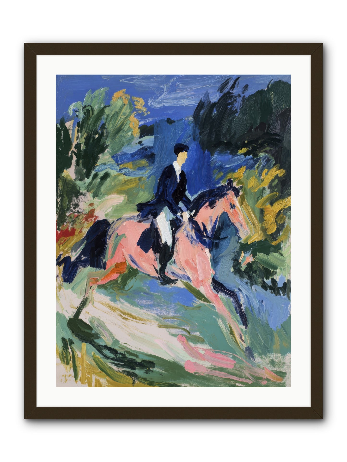 Garden Path Gallop -- Framed Print - Black 24x32