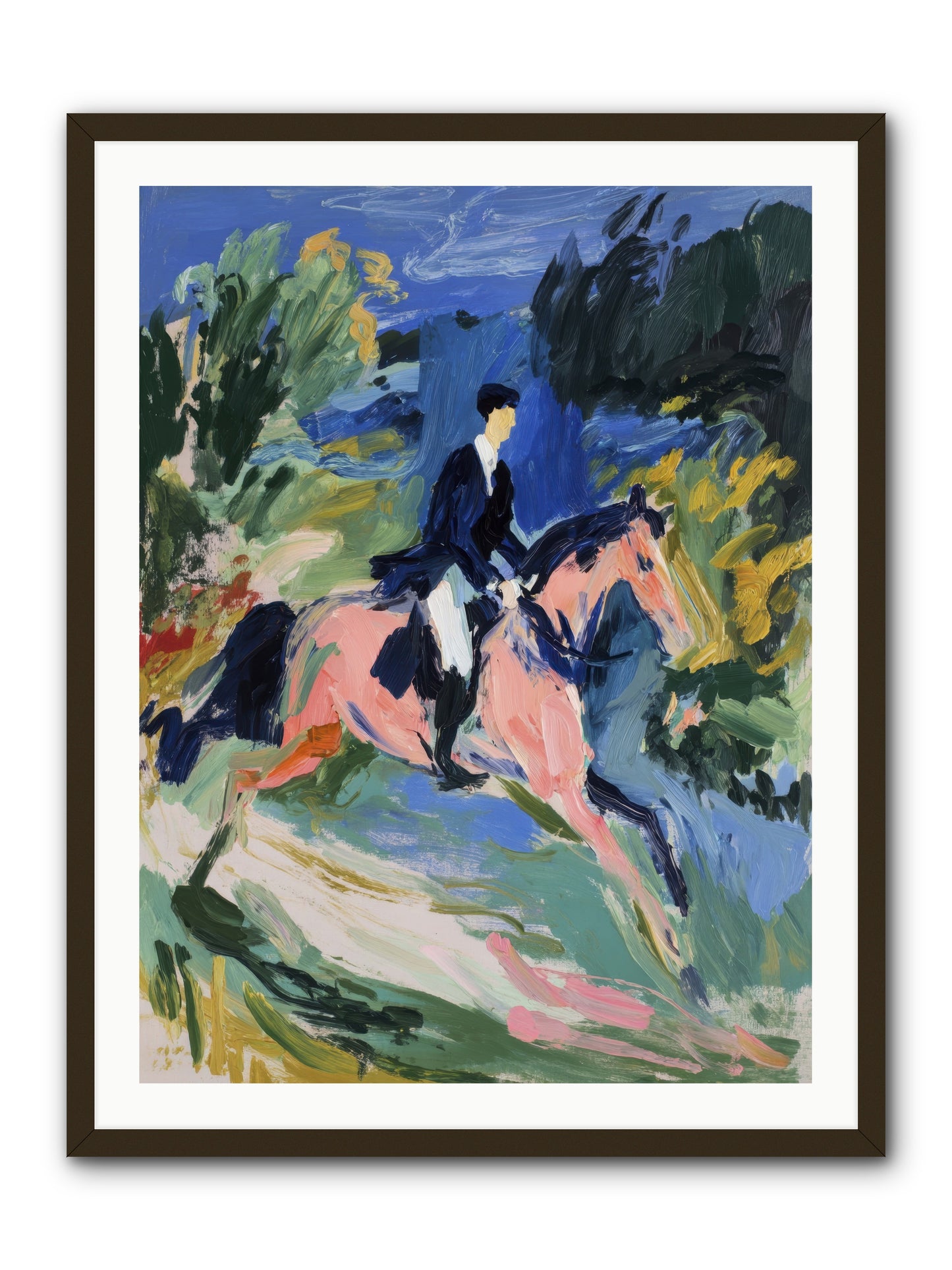 Garden Path Gallop -- Framed Print - Black 30x40