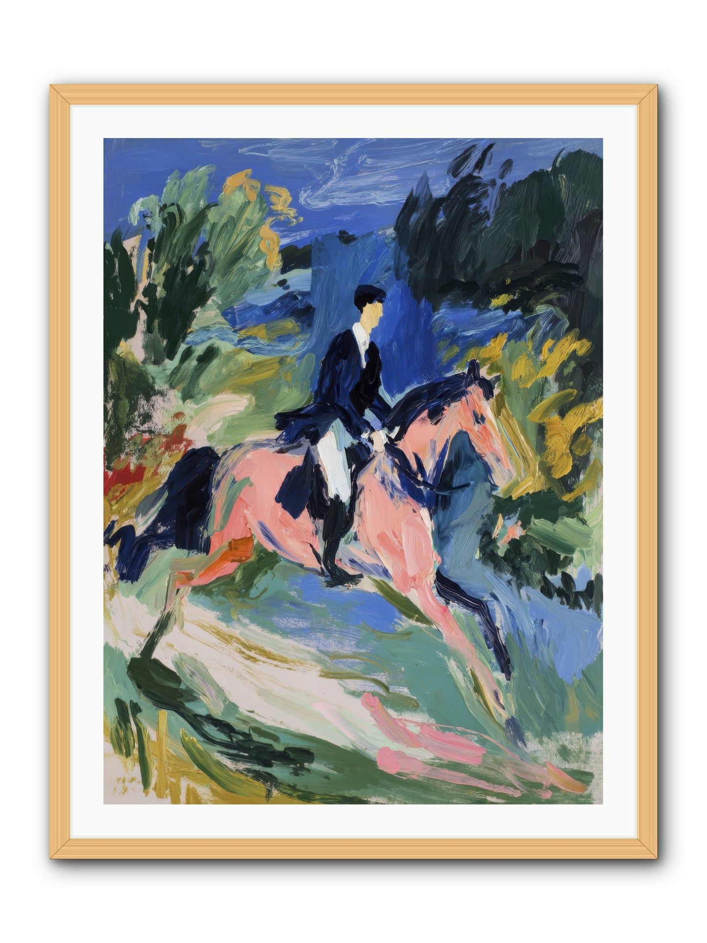 Garden Path Gallop -- Framed Print - Natural 30x40