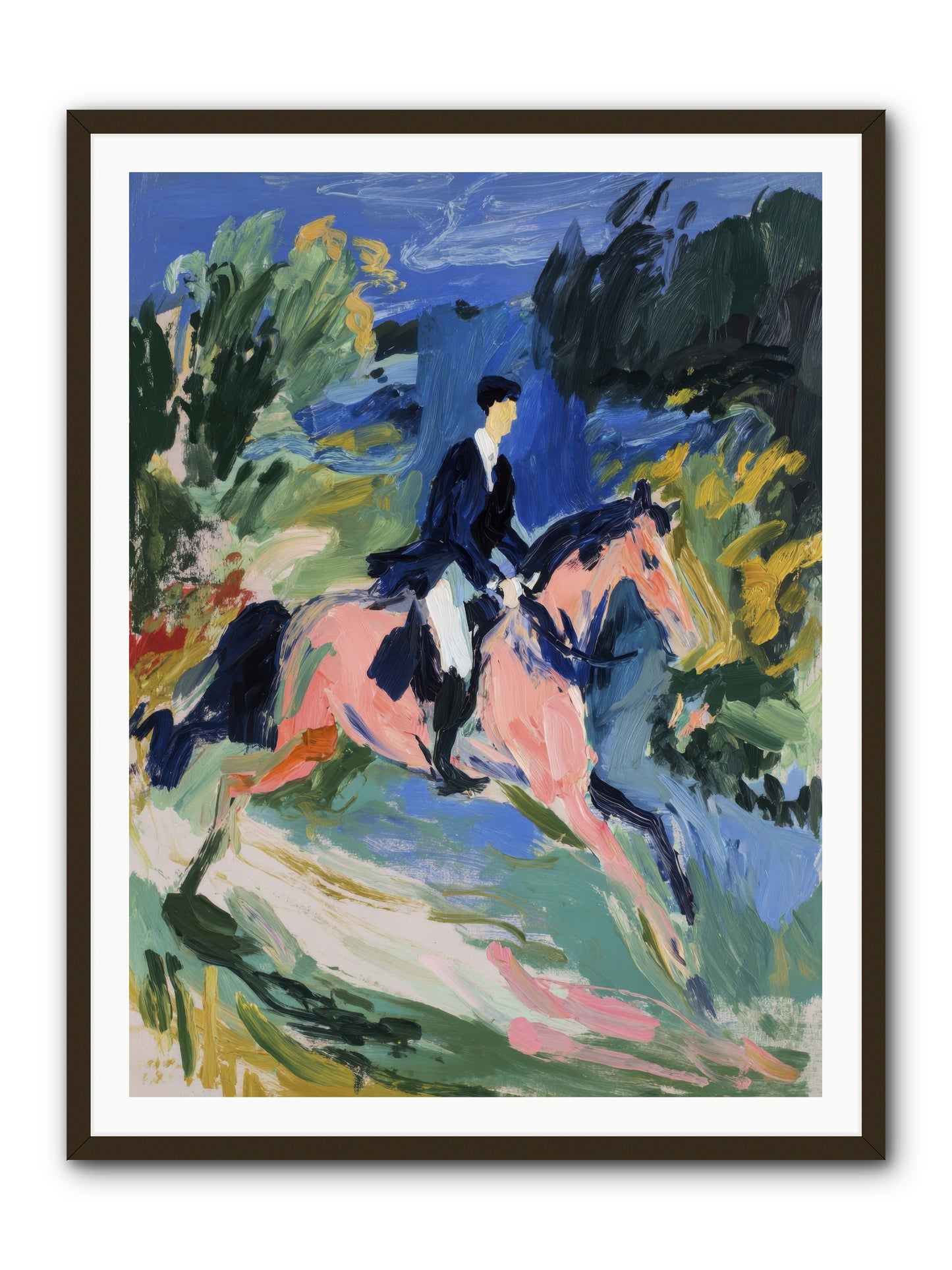 Garden Path Gallop -- Framed Print - Black 36x48
