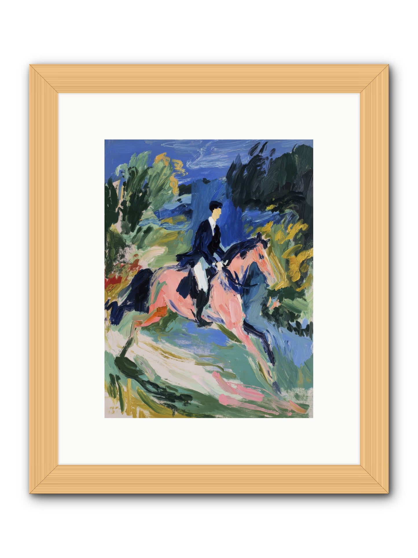 Garden Path Gallop -- Framed Print - Natural 9x12