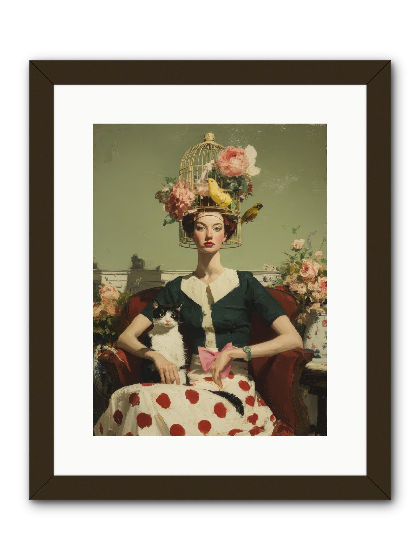 Gardenia & the Telephone Line -- Framed Print - Black 12x16