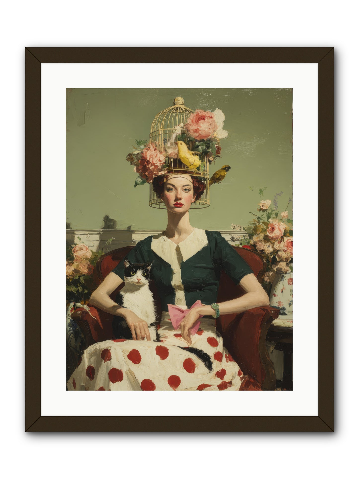 Gardenia & the Telephone Line -- Framed Print - Black 18x24