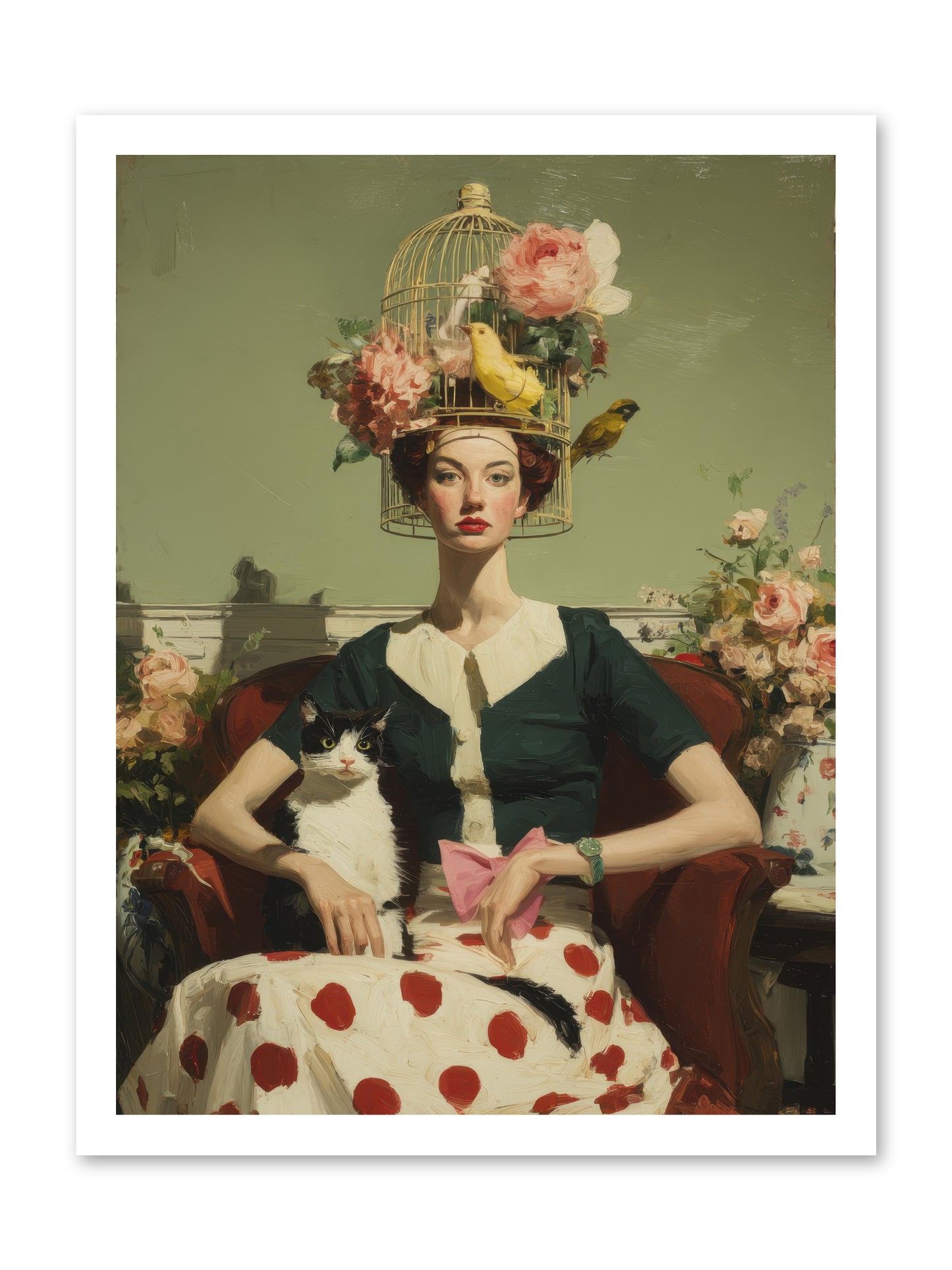 Gardenia & the Telephone Line -- Loose Canvas Print 18x24