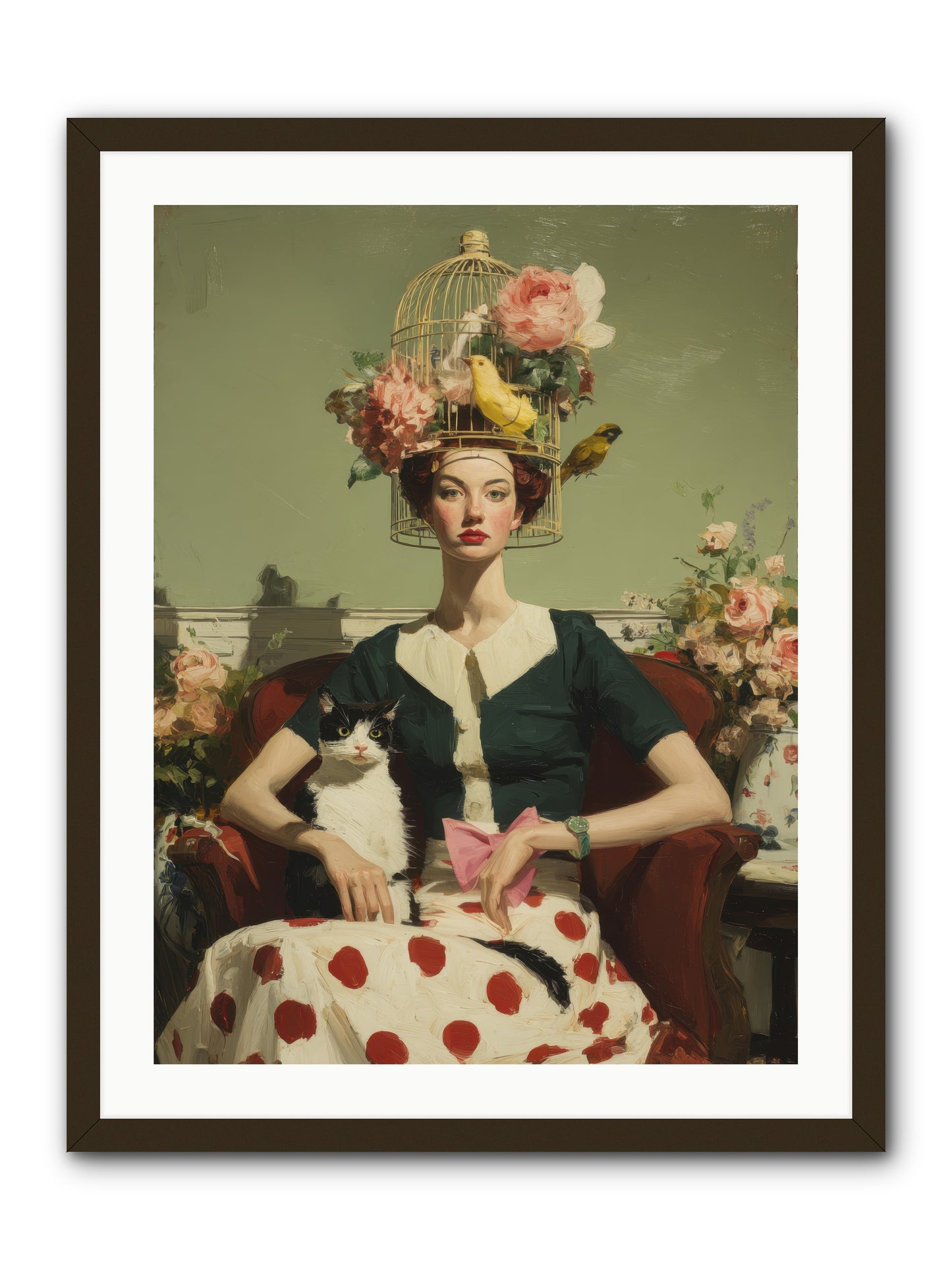 Gardenia & the Telephone Line -- Framed Print - Black 24x32