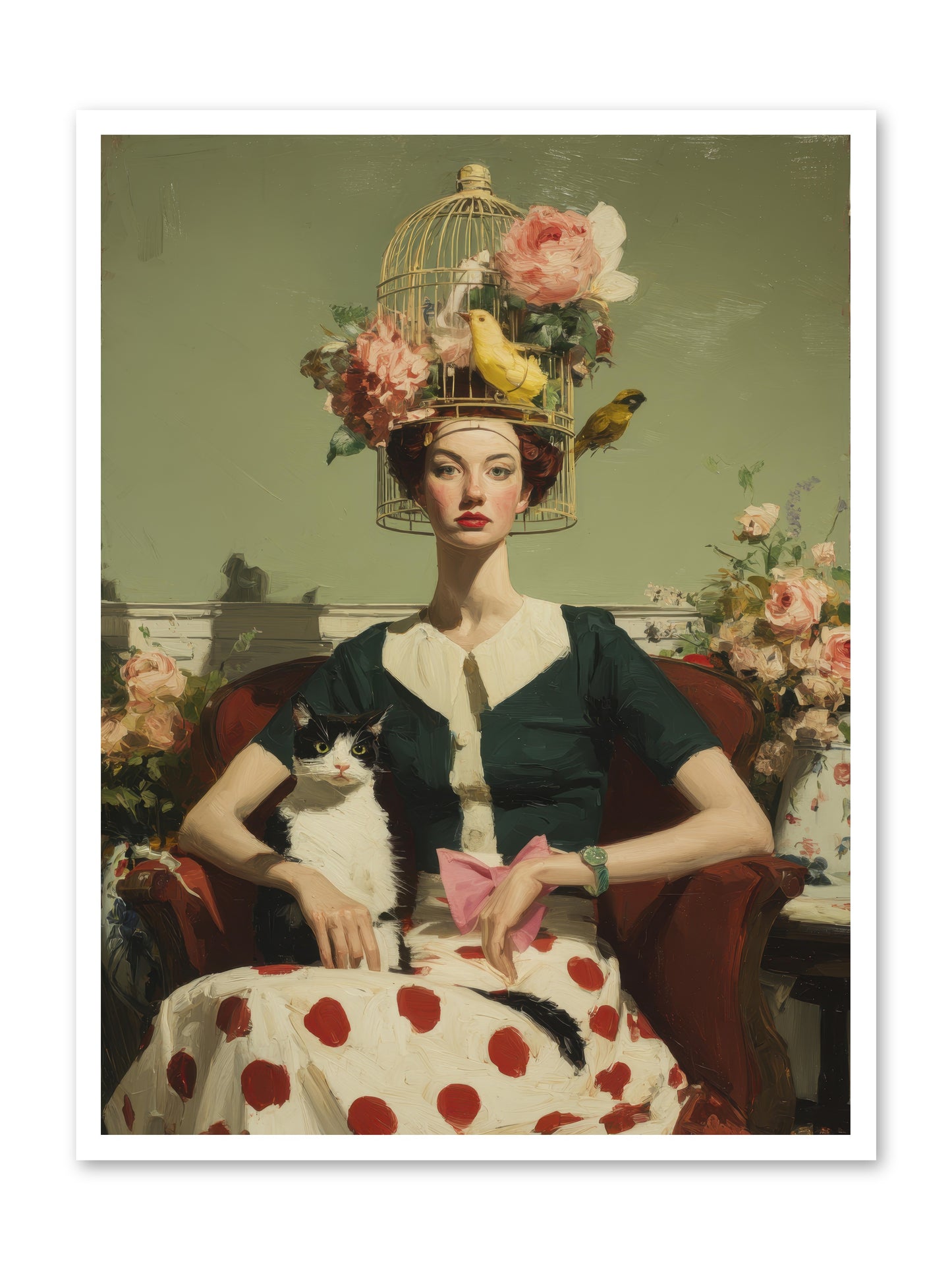 Gardenia & the Telephone Line -- Loose Canvas Print 30x40