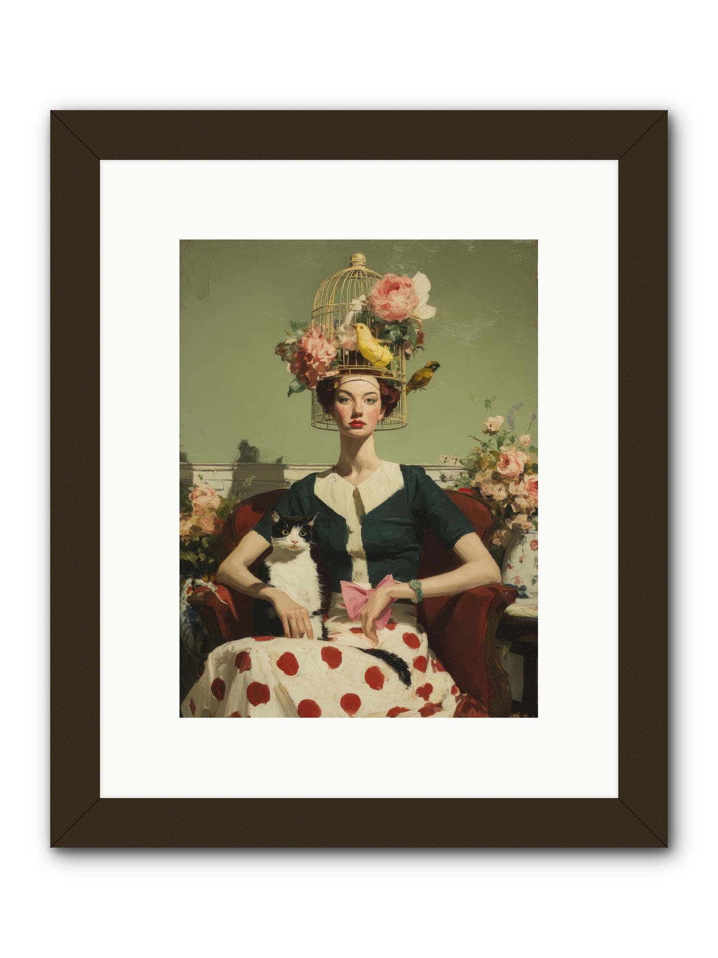 Gardenia & the Telephone Line -- Framed Print - Black 9x12
