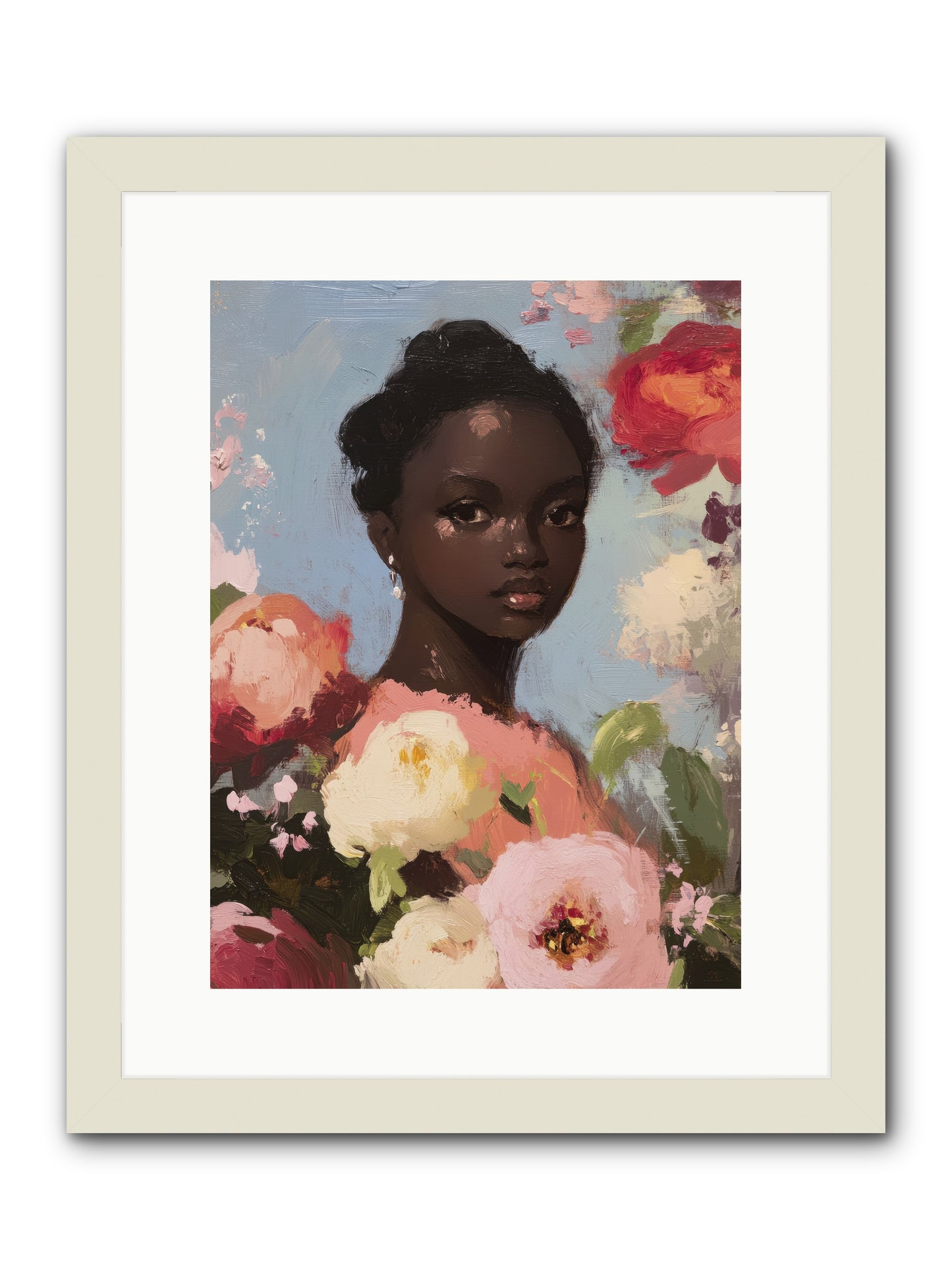 Gardenia’s Secret Keep-REZ -- Framed Print - White 12x16