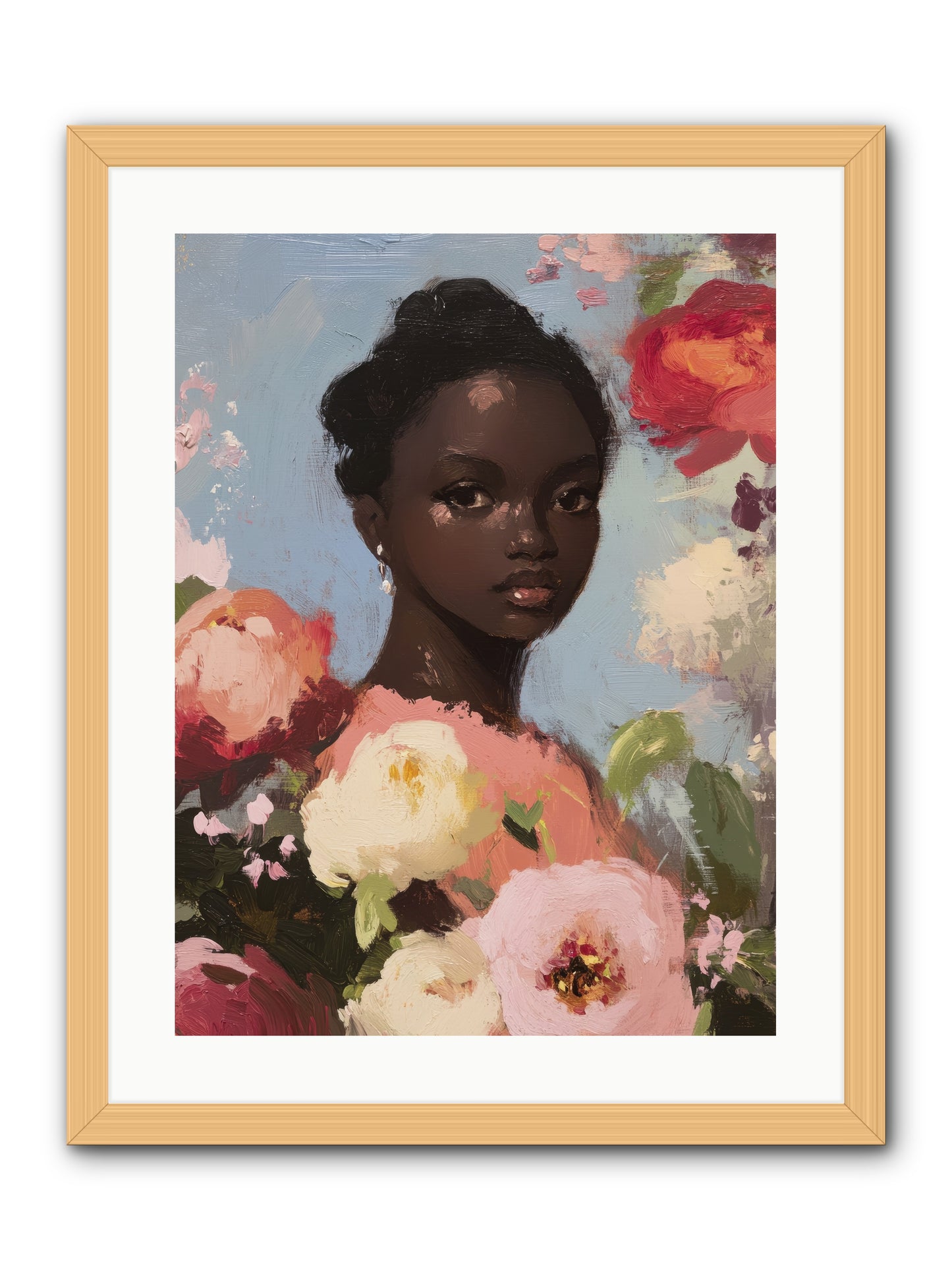 Gardenia’s Secret Keep-REZ -- Framed Print - Natural 18x24