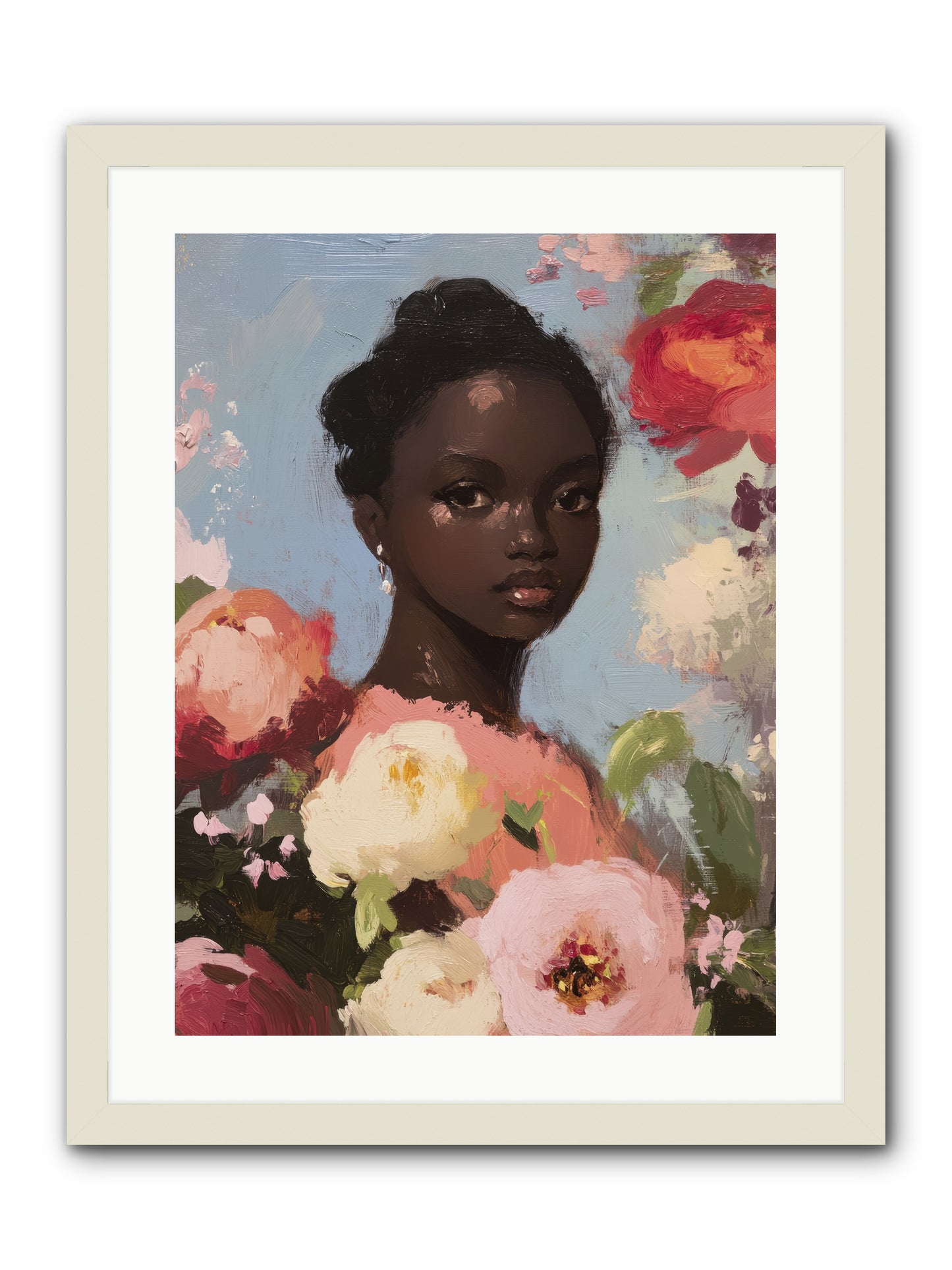 Gardenia’s Secret Keep-REZ -- Framed Print - White 18x24
