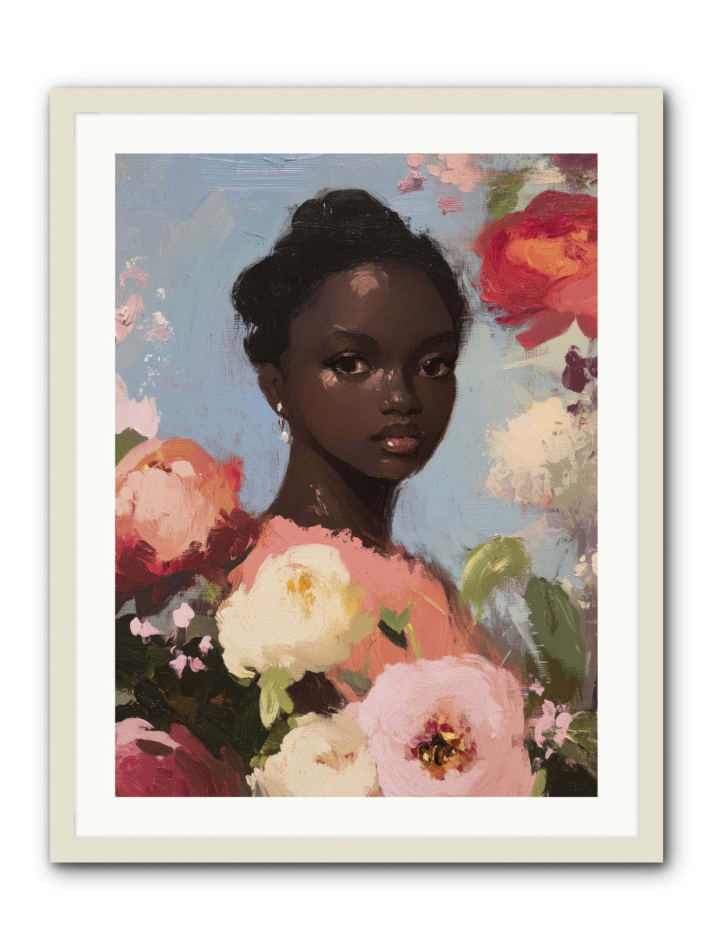 Gardenia’s Secret Keep-REZ -- Framed Print - White 24x32