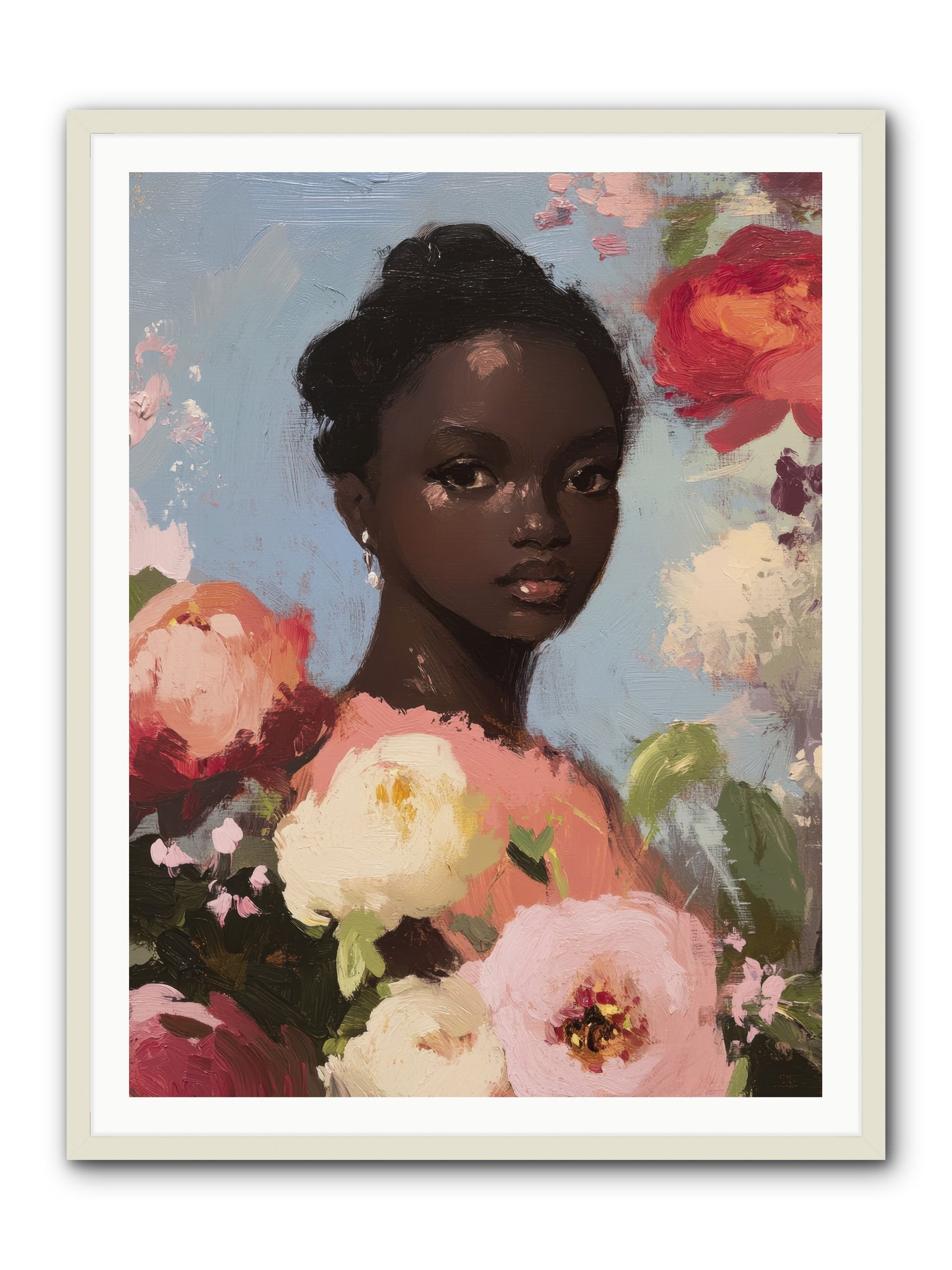Gardenia’s Secret Keep-REZ -- Framed Print - White 36x48