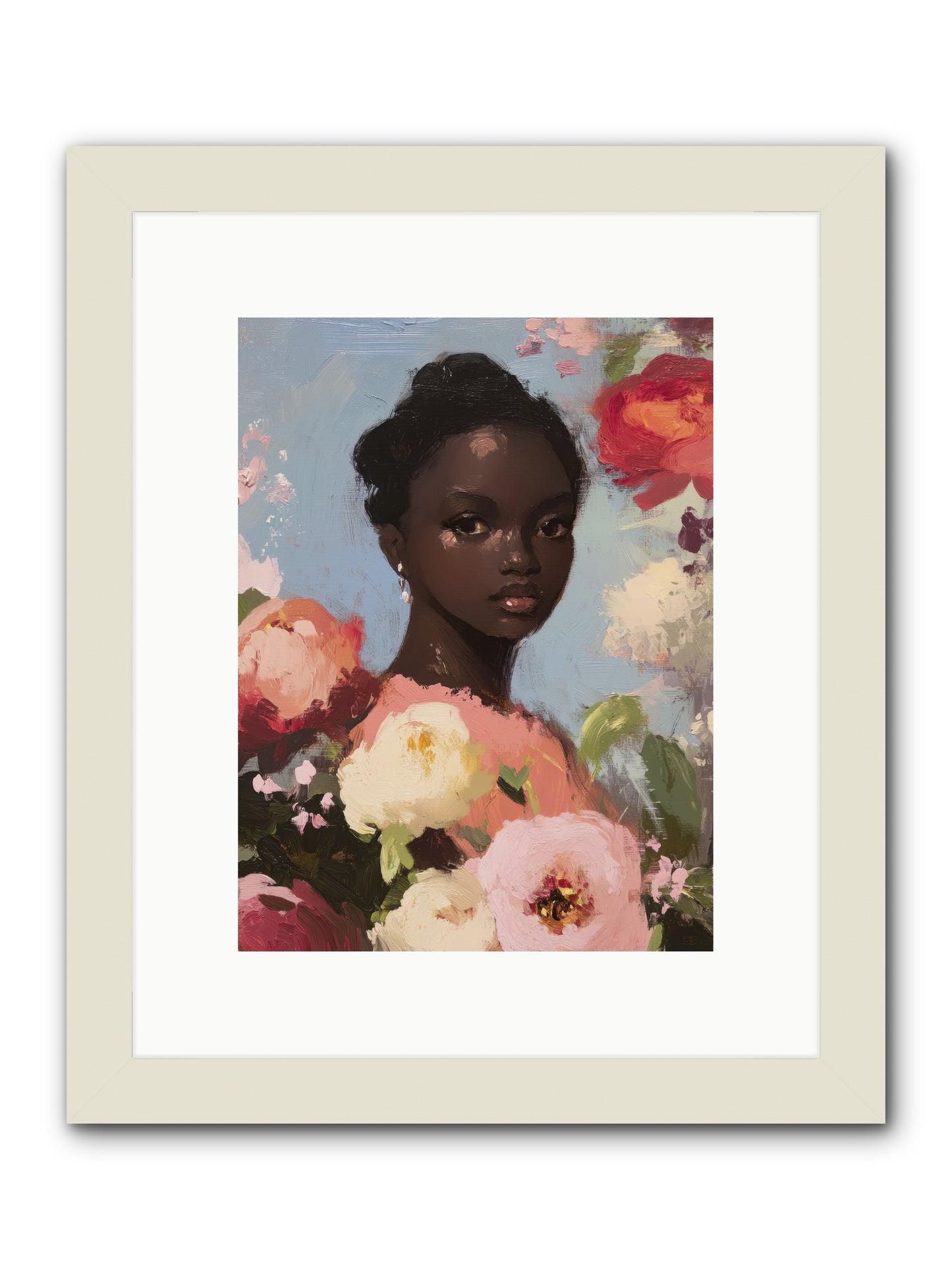Gardenia’s Secret Keep-REZ -- Framed Print - White 9x12
