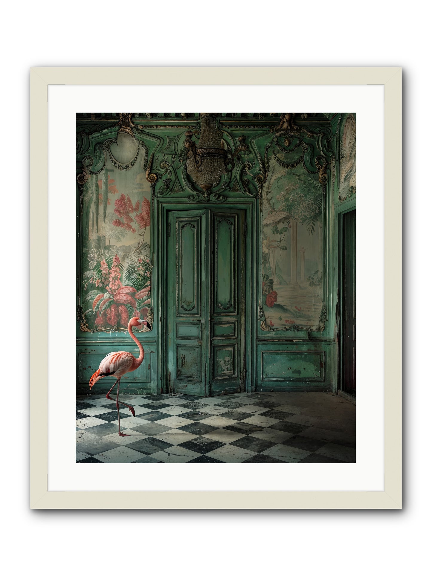 Gatekeeper Of Verdant Wetlands -- Framed Print - White 20x25