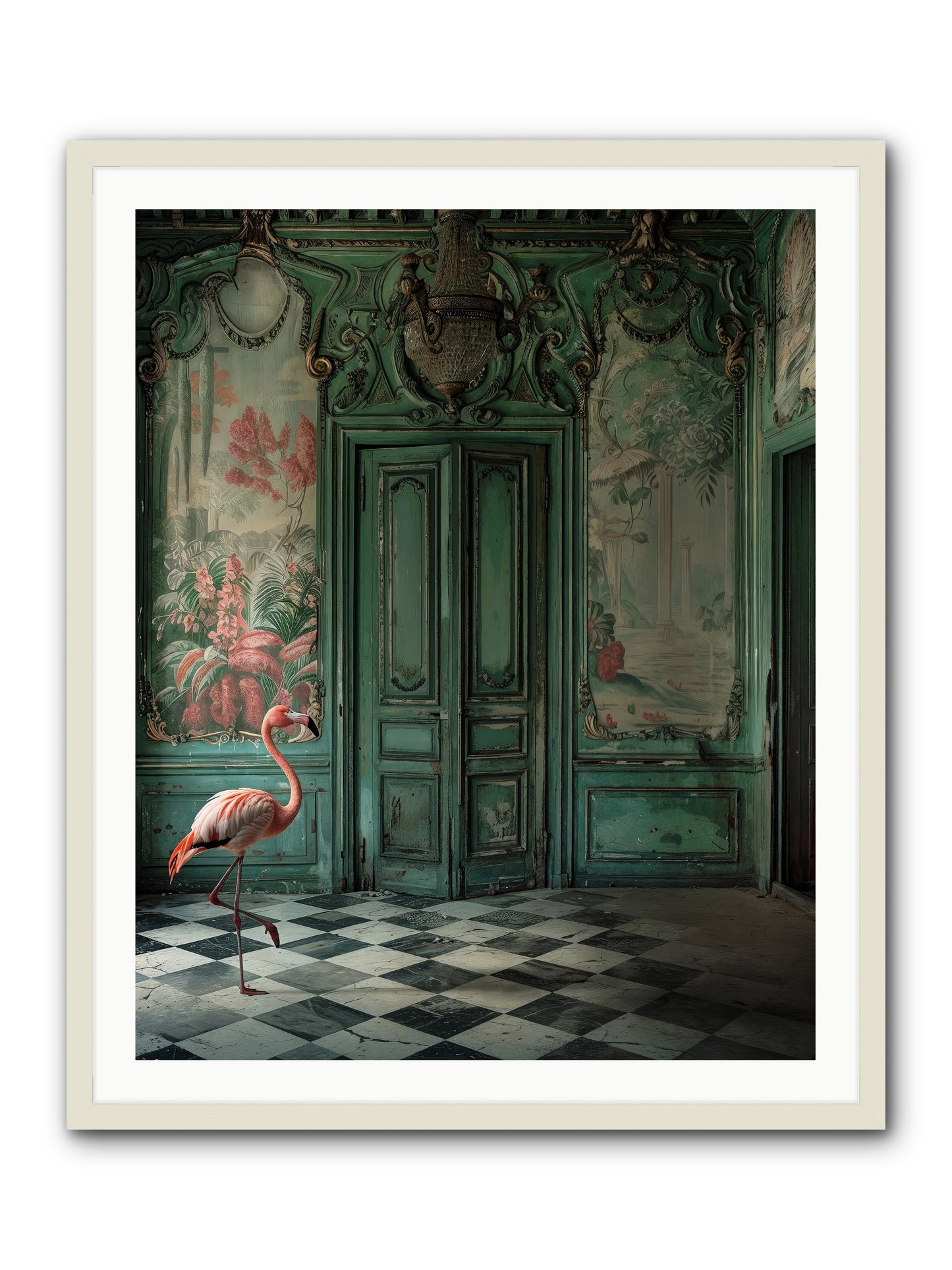 Gatekeeper Of Verdant Wetlands -- Framed Print - White 32x40