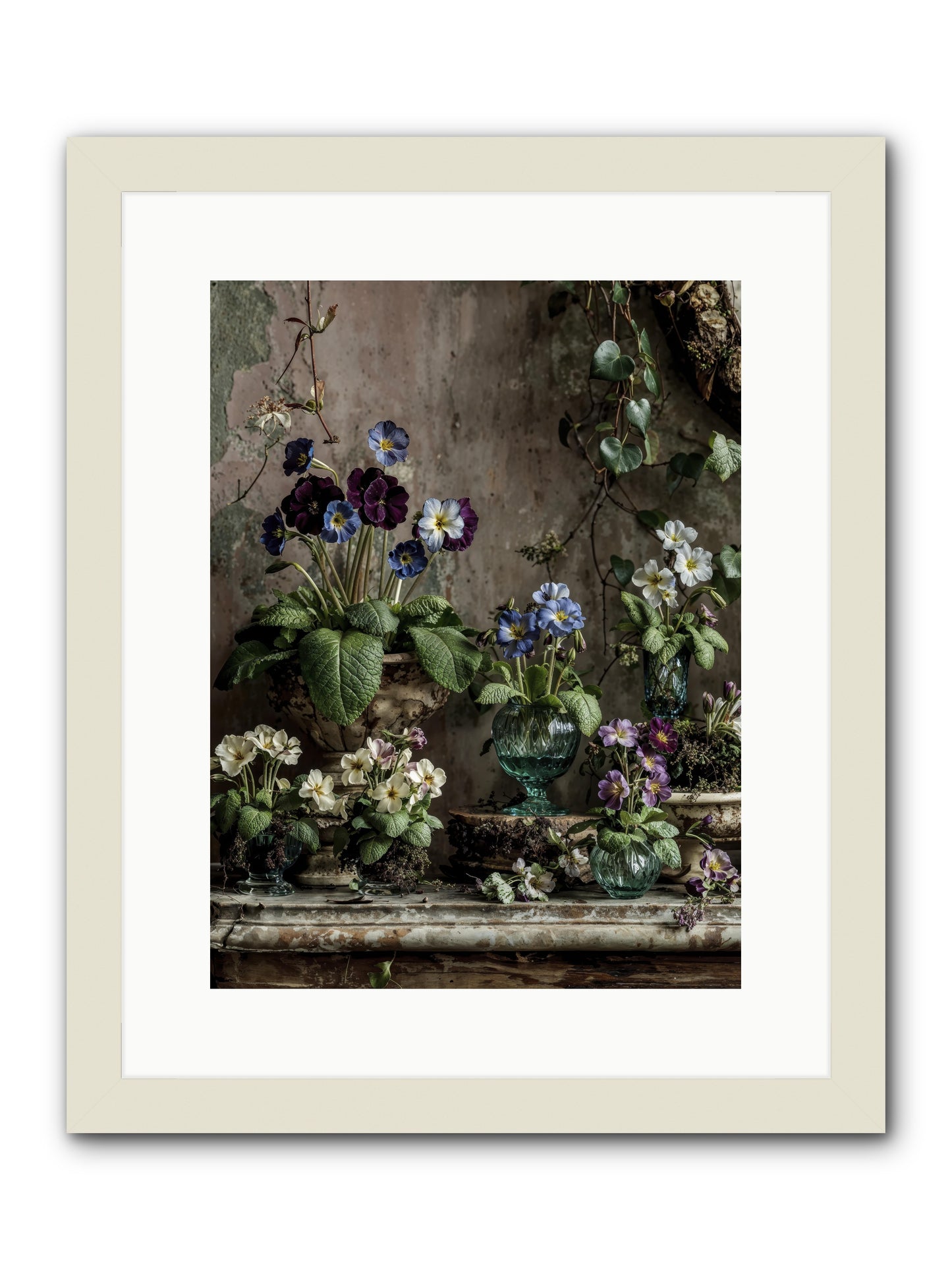 Gathered -- Framed Print - White 12x16