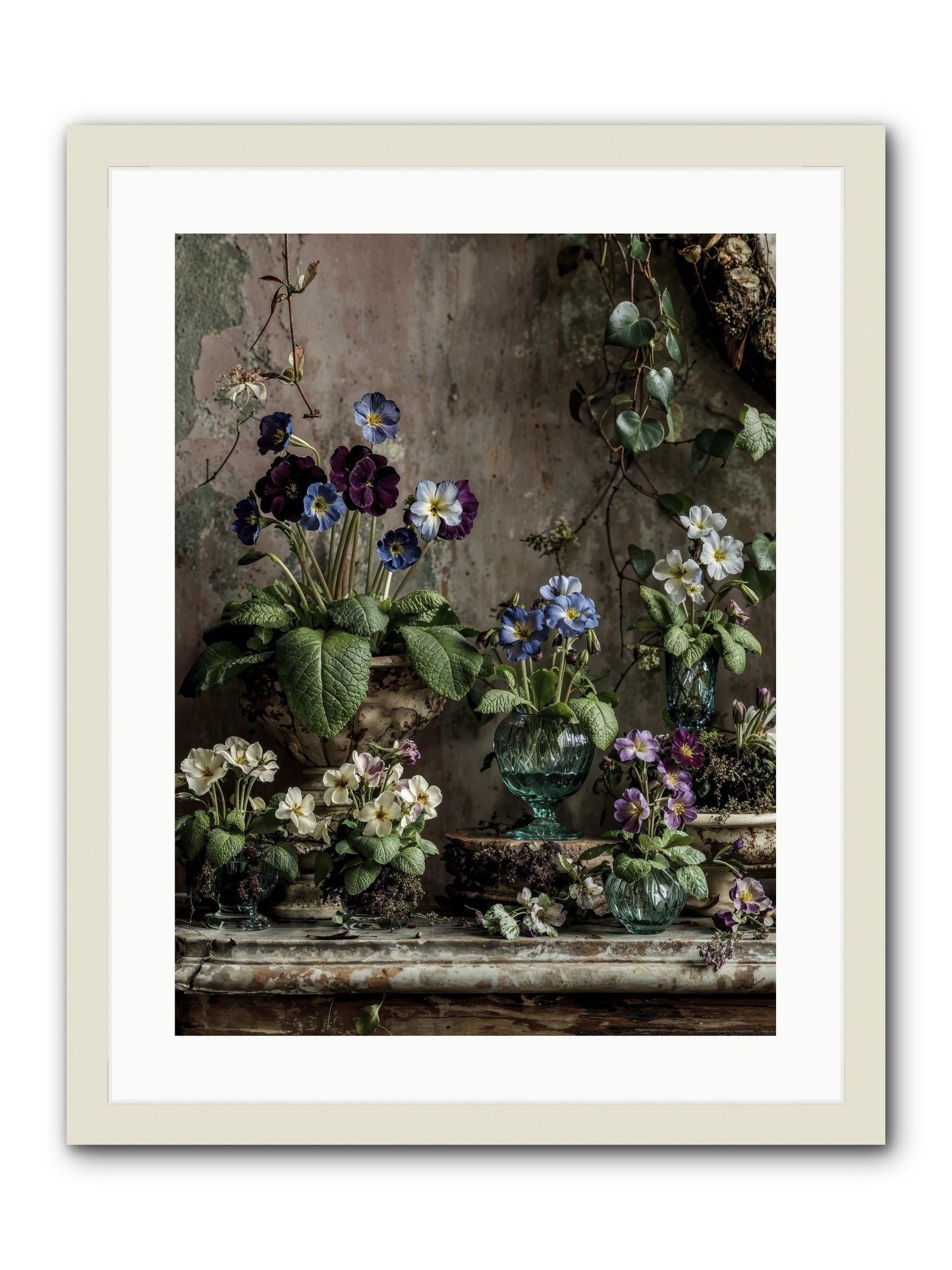 Gathered -- Framed Print - White 18x24