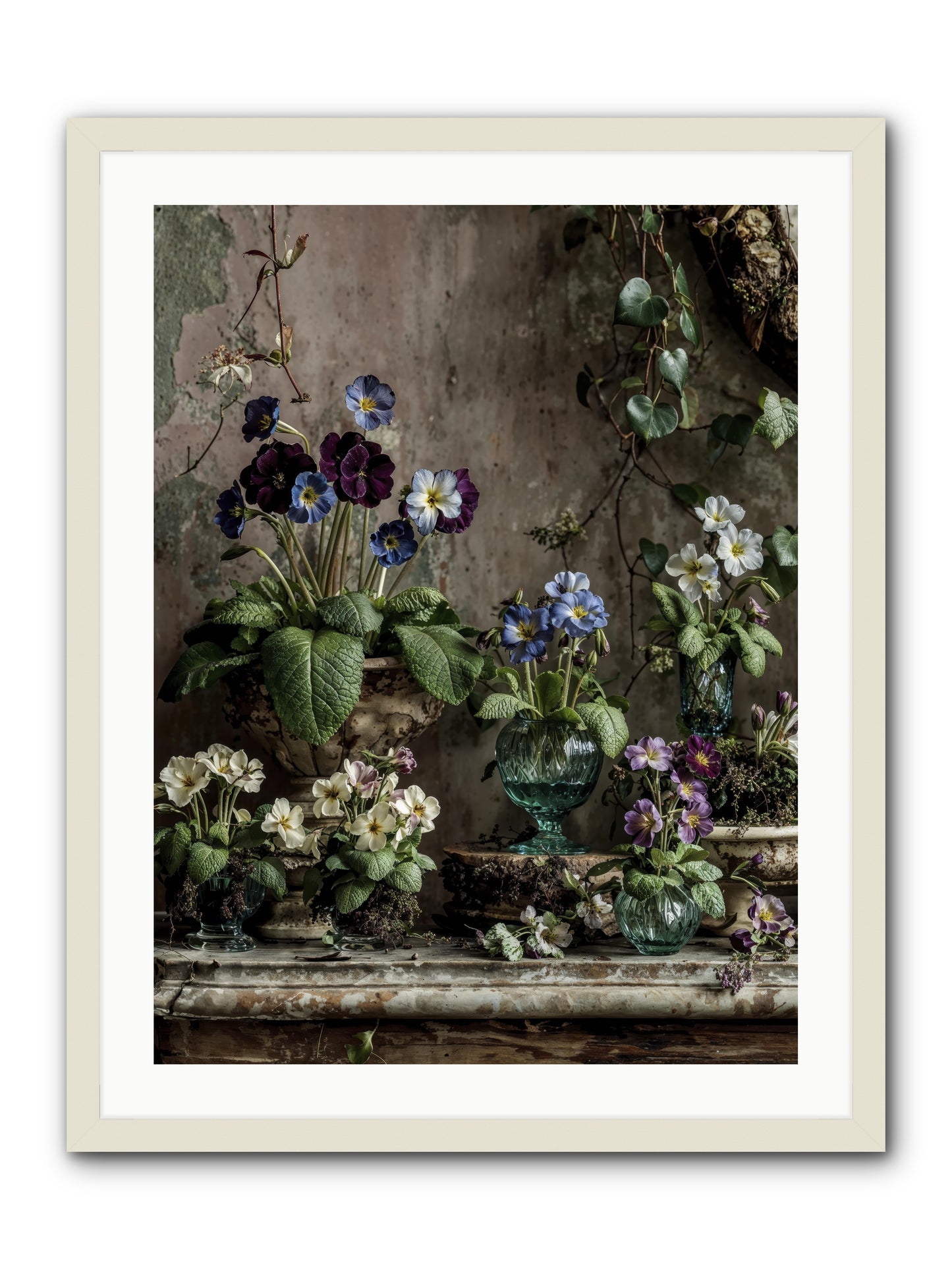 Gathered -- Framed Print - White 24x32
