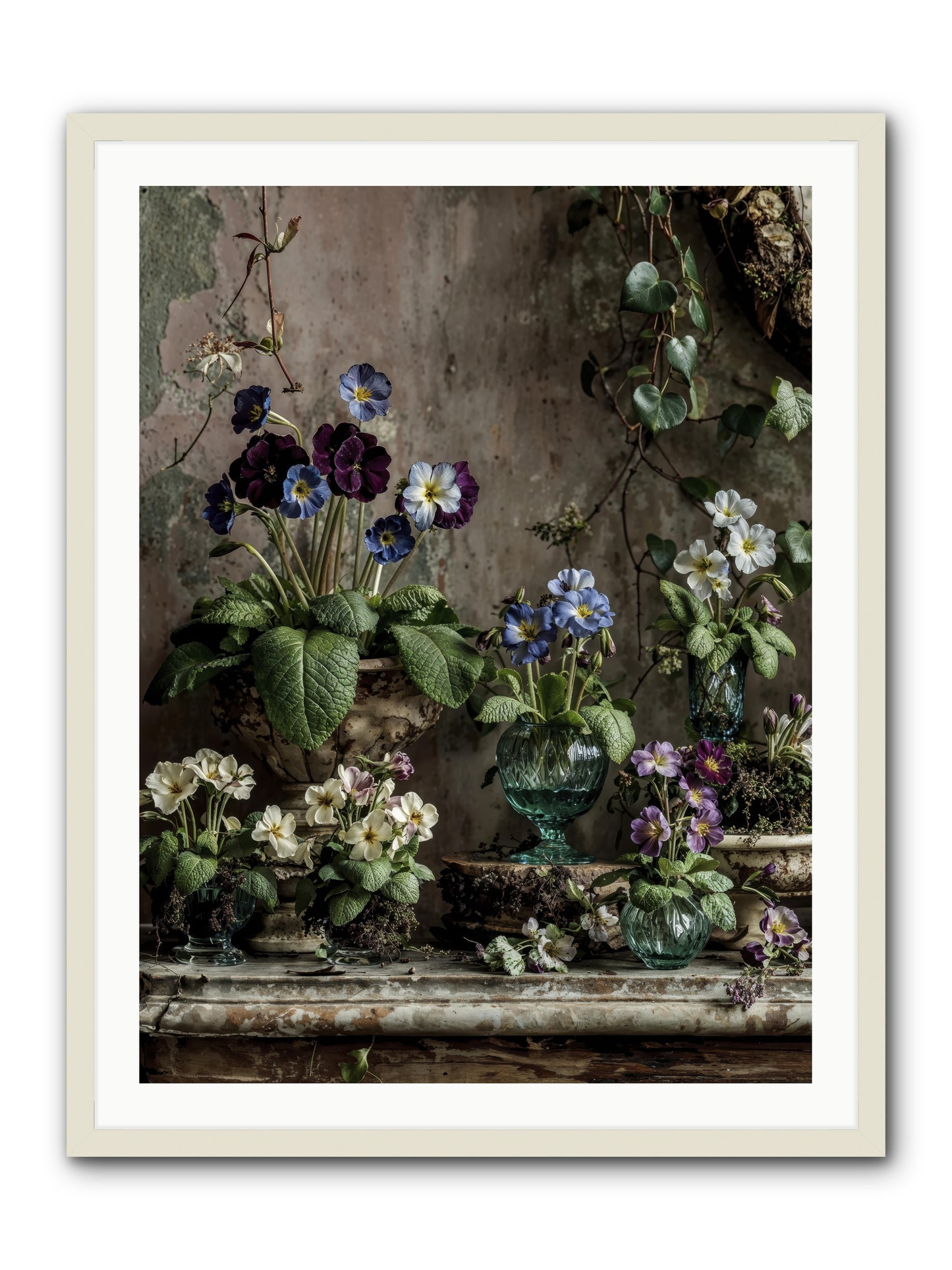 Gathered -- Framed Print - White 30x40