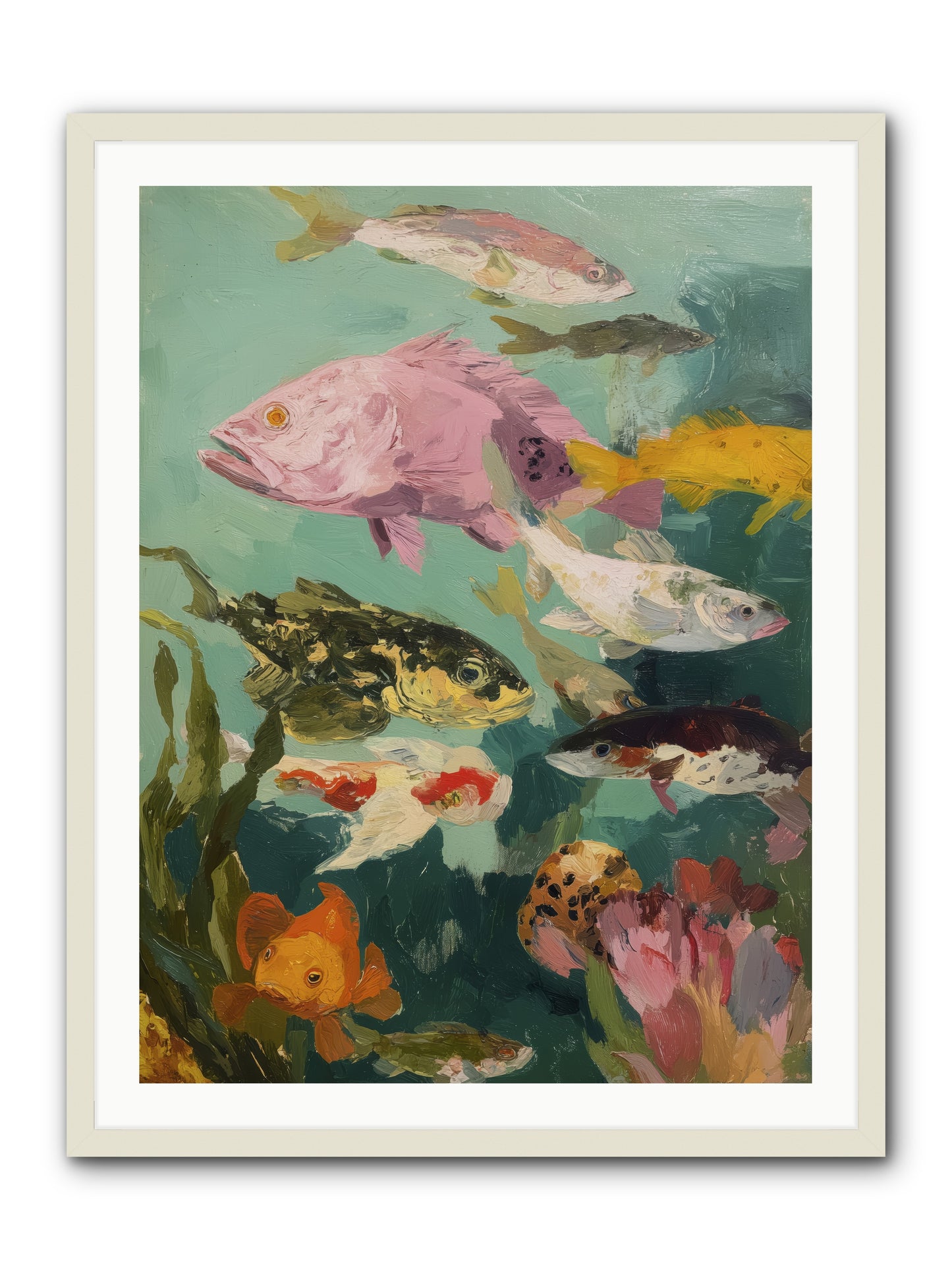 Gemstone Ballet -- Framed Print - White 30x40