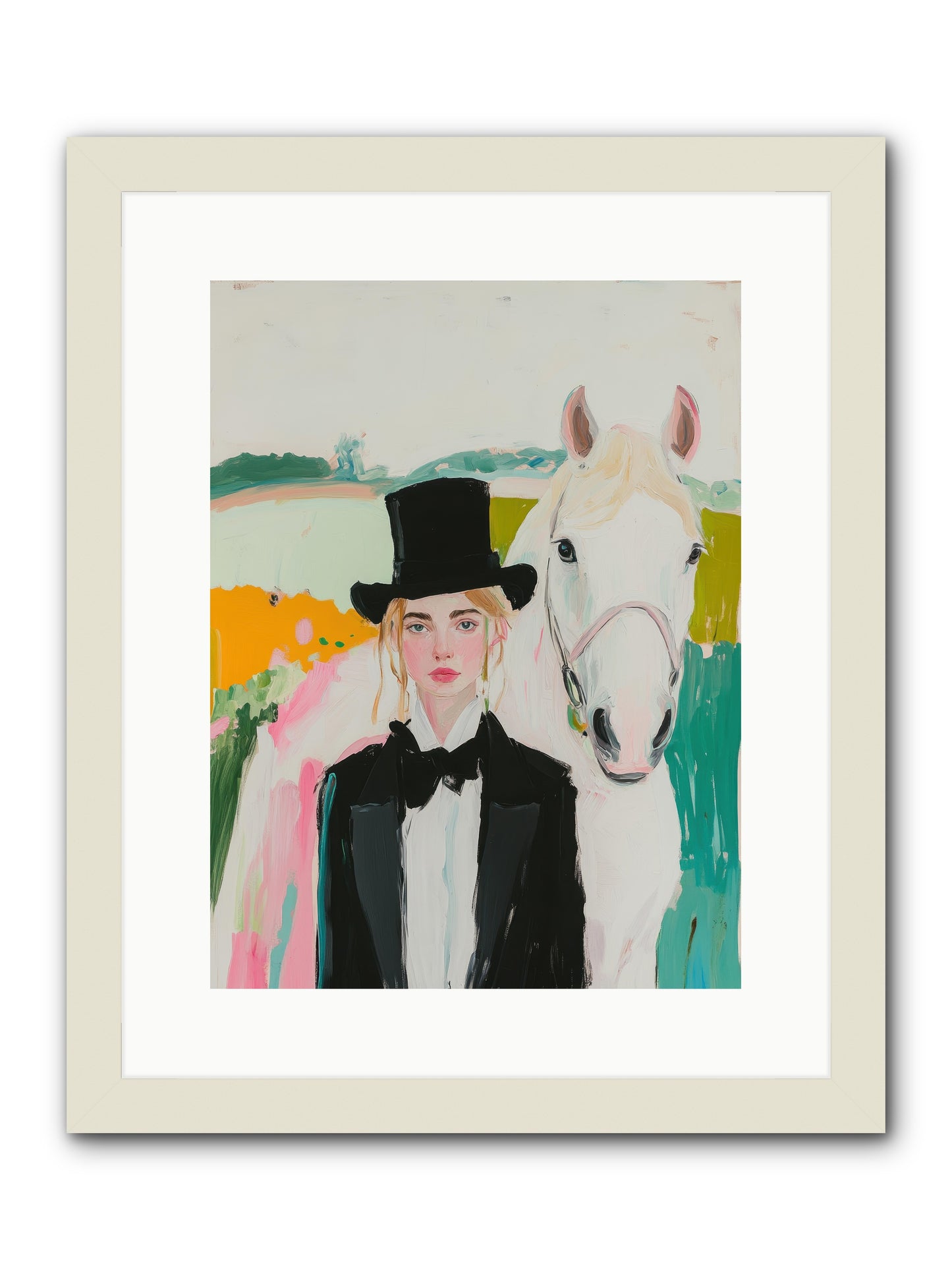 Gentle Mischief -- Framed Print - White 12x16