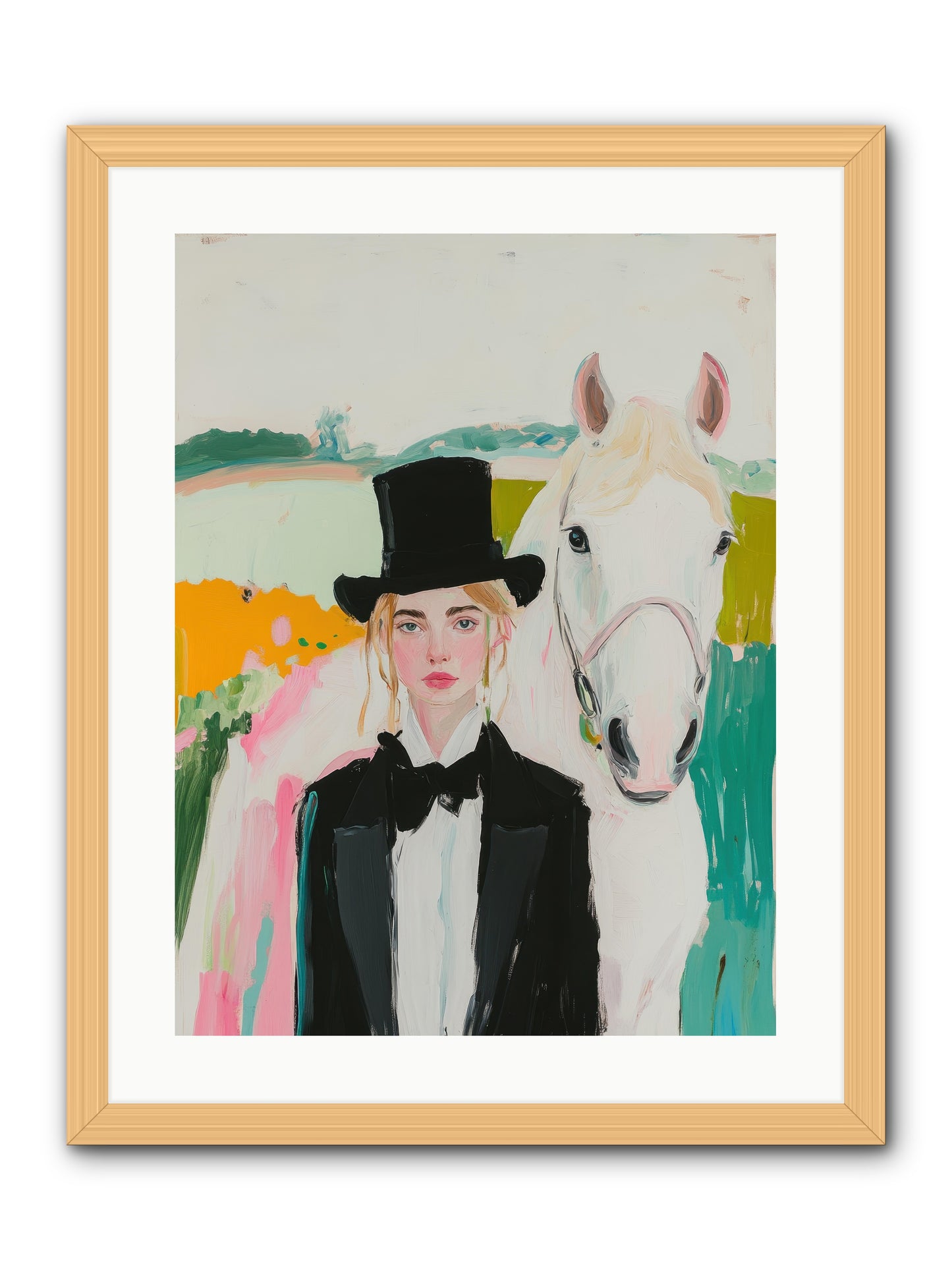 Gentle Mischief -- Framed Print - Natural 18x24
