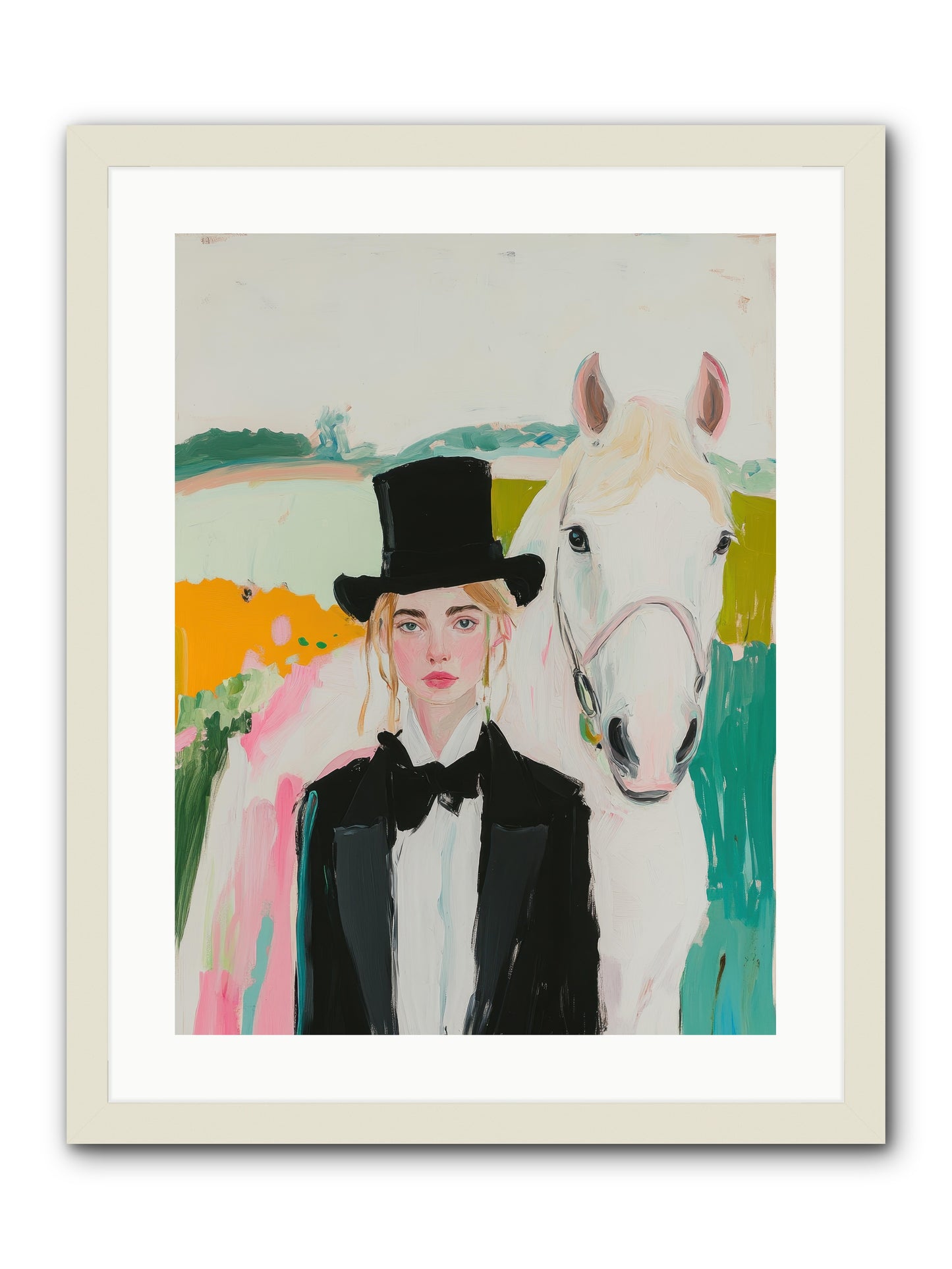Gentle Mischief -- Framed Print - White 18x24