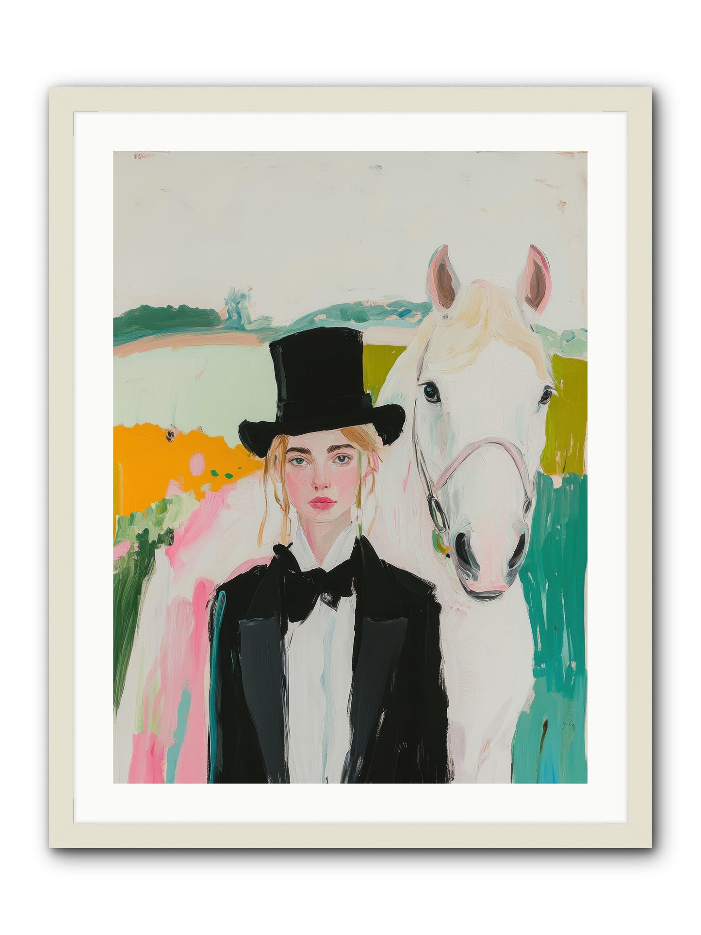 Gentle Mischief -- Framed Print - White 24x32