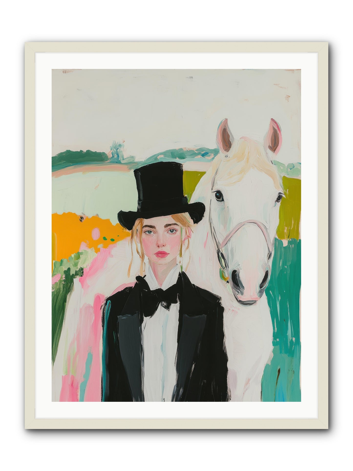 Gentle Mischief -- Framed Print - White 30x40