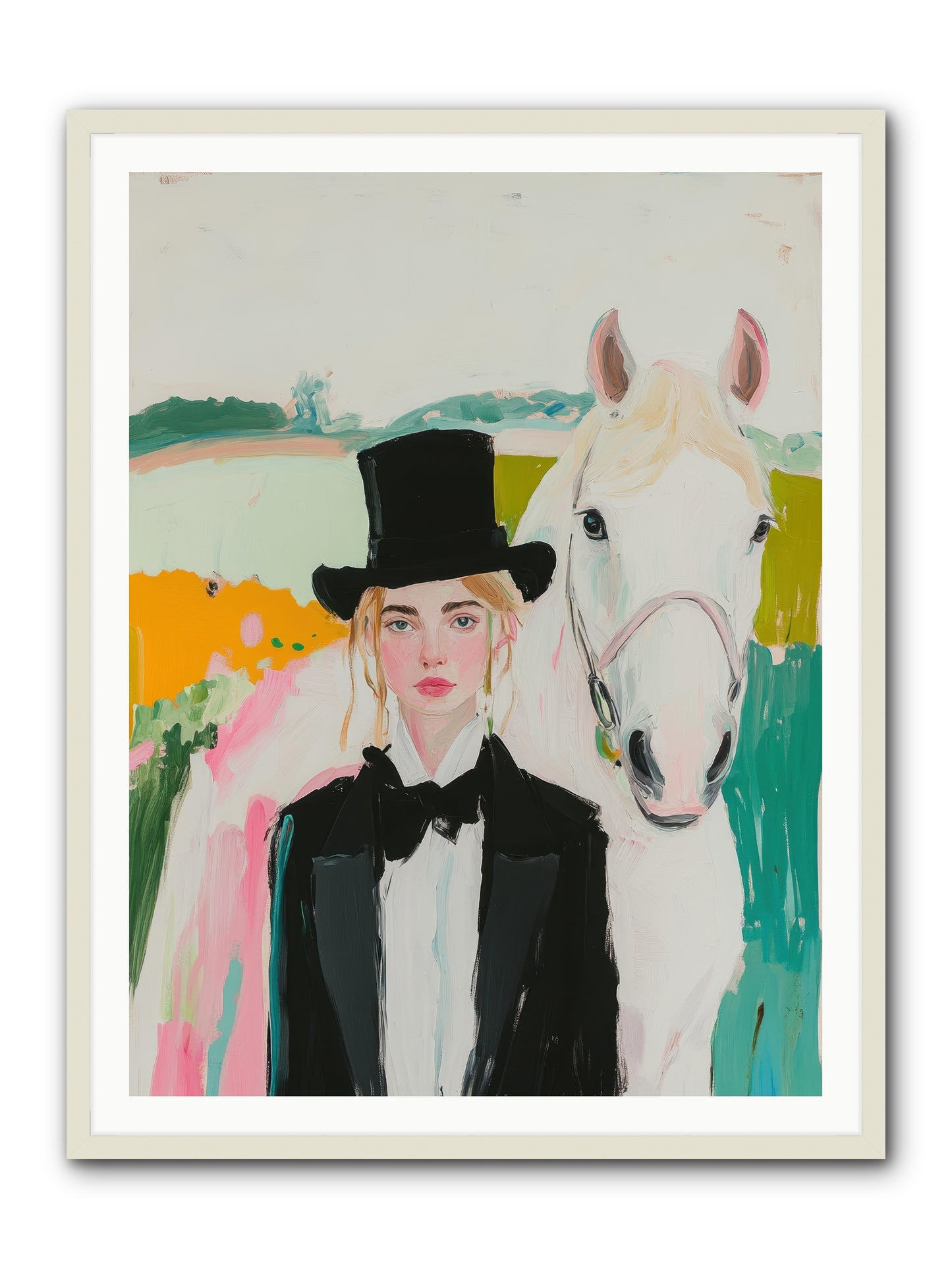 Gentle Mischief -- Framed Print - White 36x48