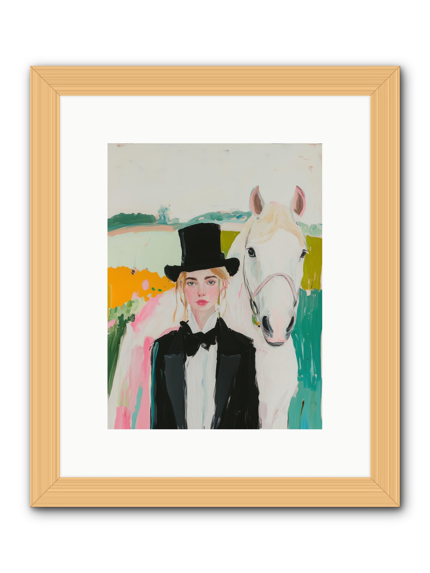 Gentle Mischief -- Framed Print - Natural 9x12