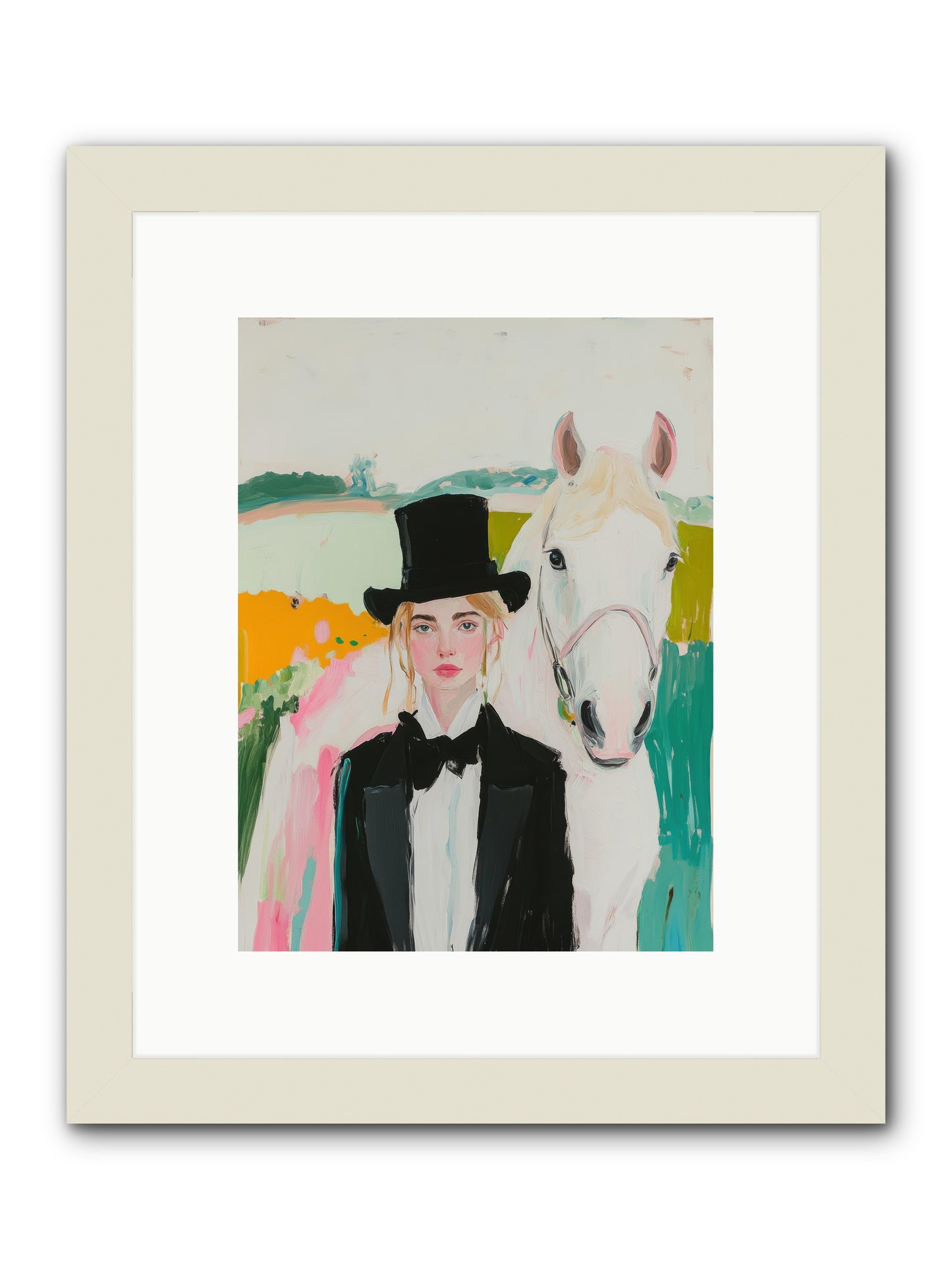 Gentle Mischief -- Framed Print - White 9x12