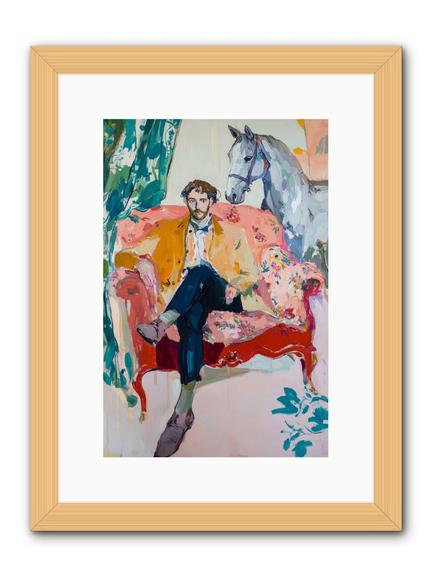 Gentleman Rider -- Framed Print - Natural 10x15
