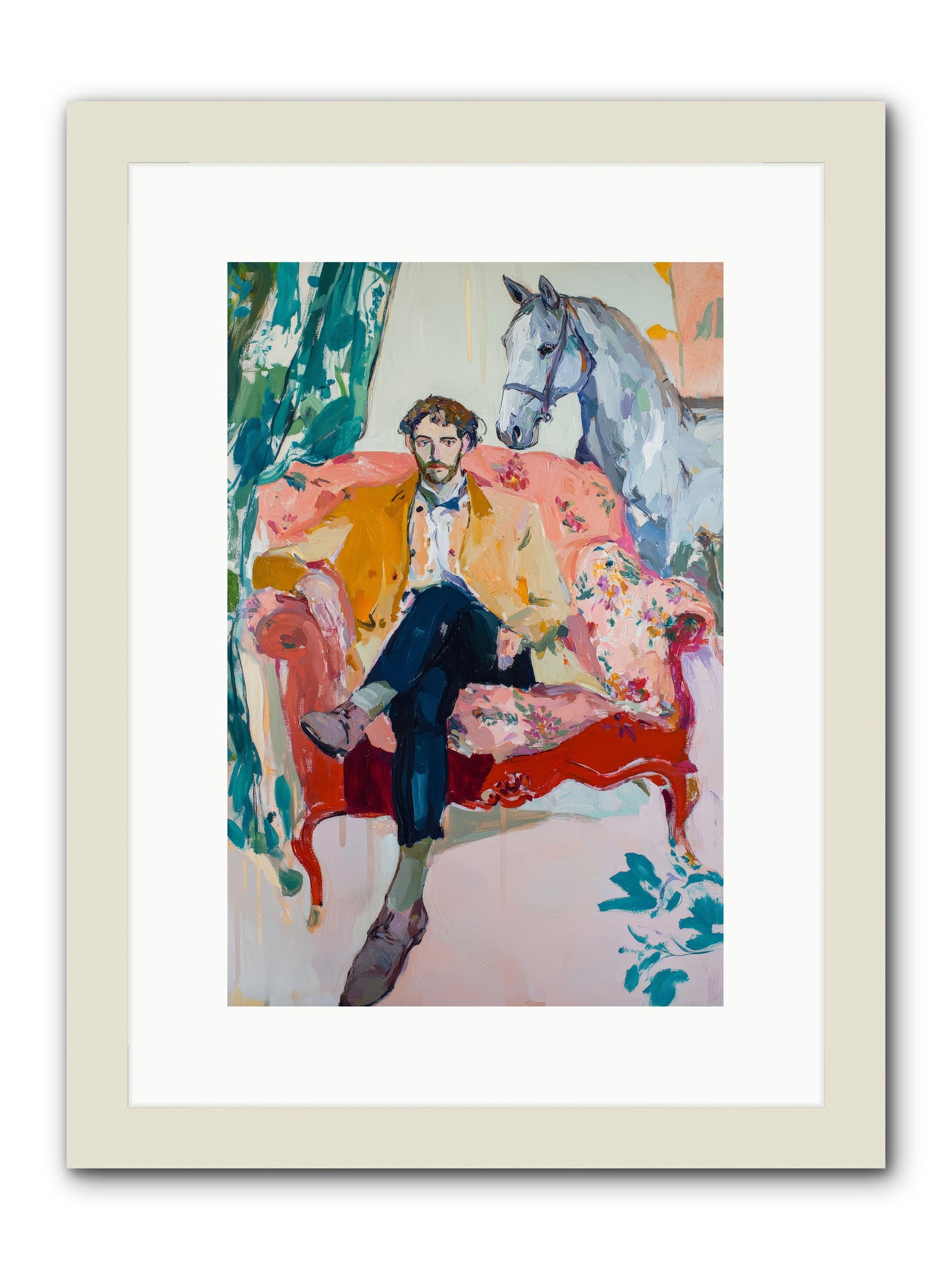 Gentleman Rider -- Framed Print - White 10x15