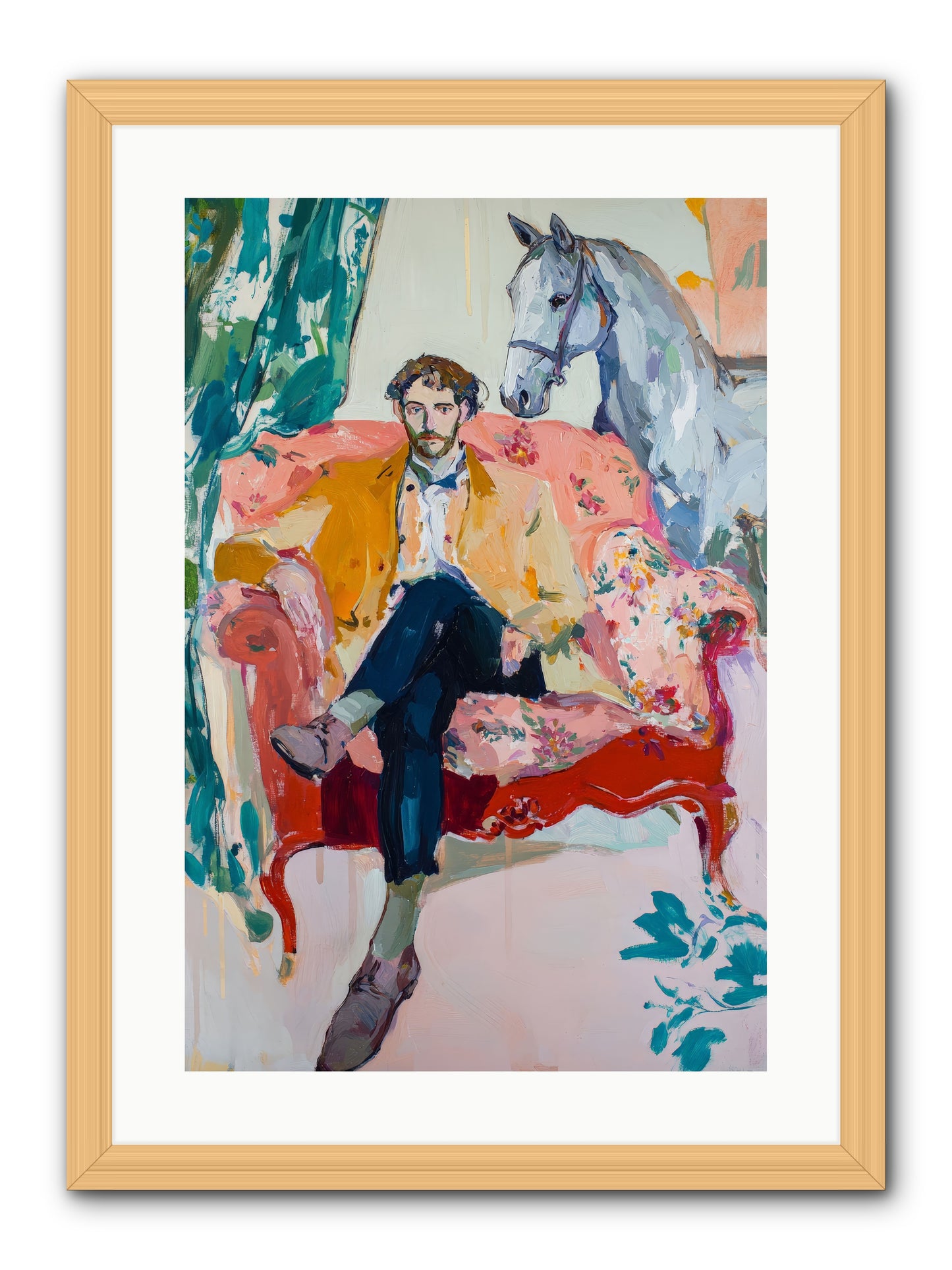 Gentleman Rider -- Framed Print - Natural 16x24
