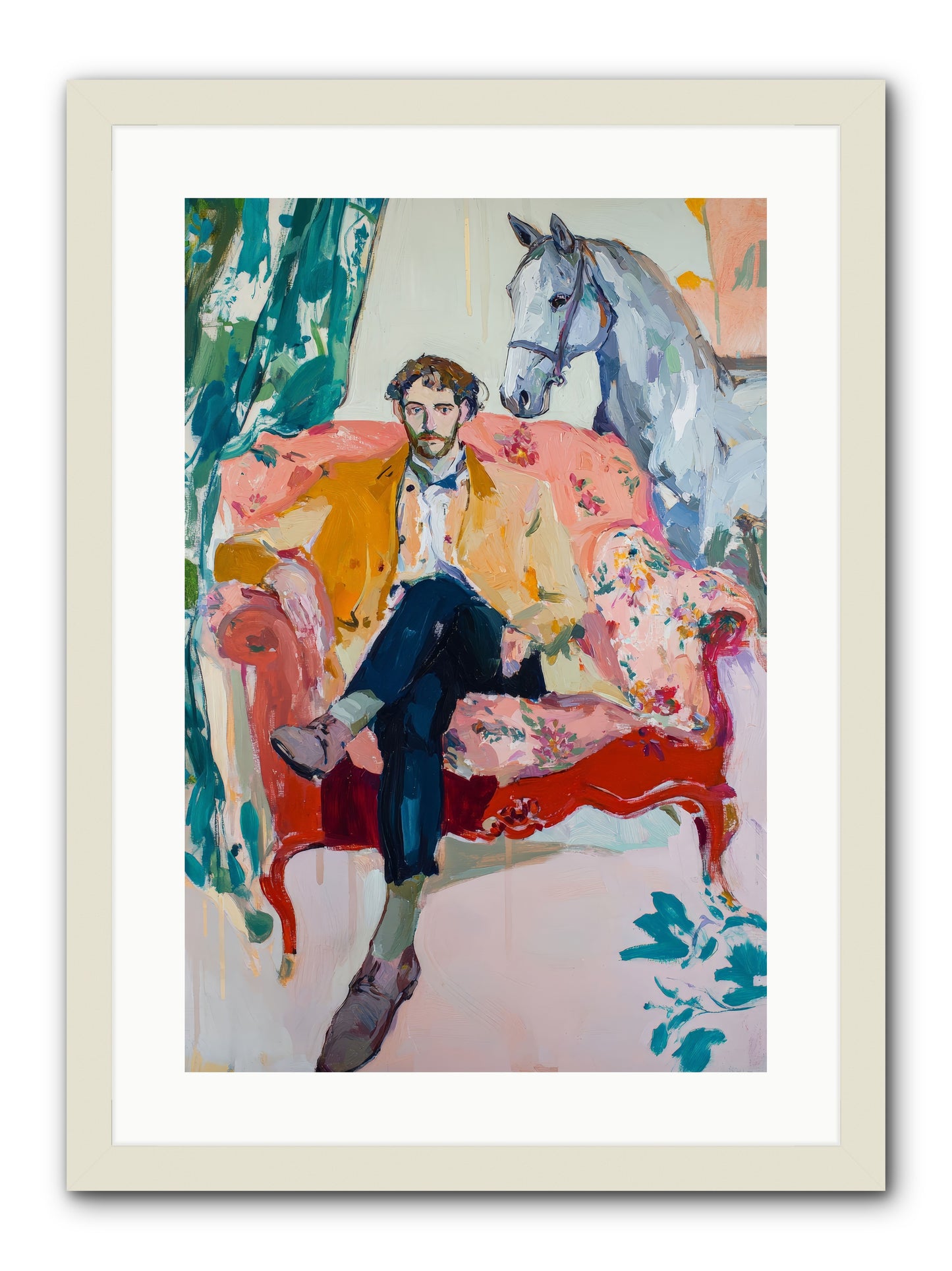Gentleman Rider -- Framed Print - White 16x24