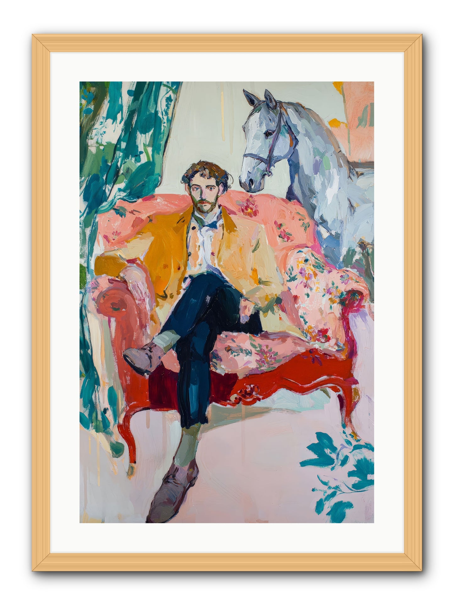 Gentleman Rider -- Framed Print - Natural 20x30