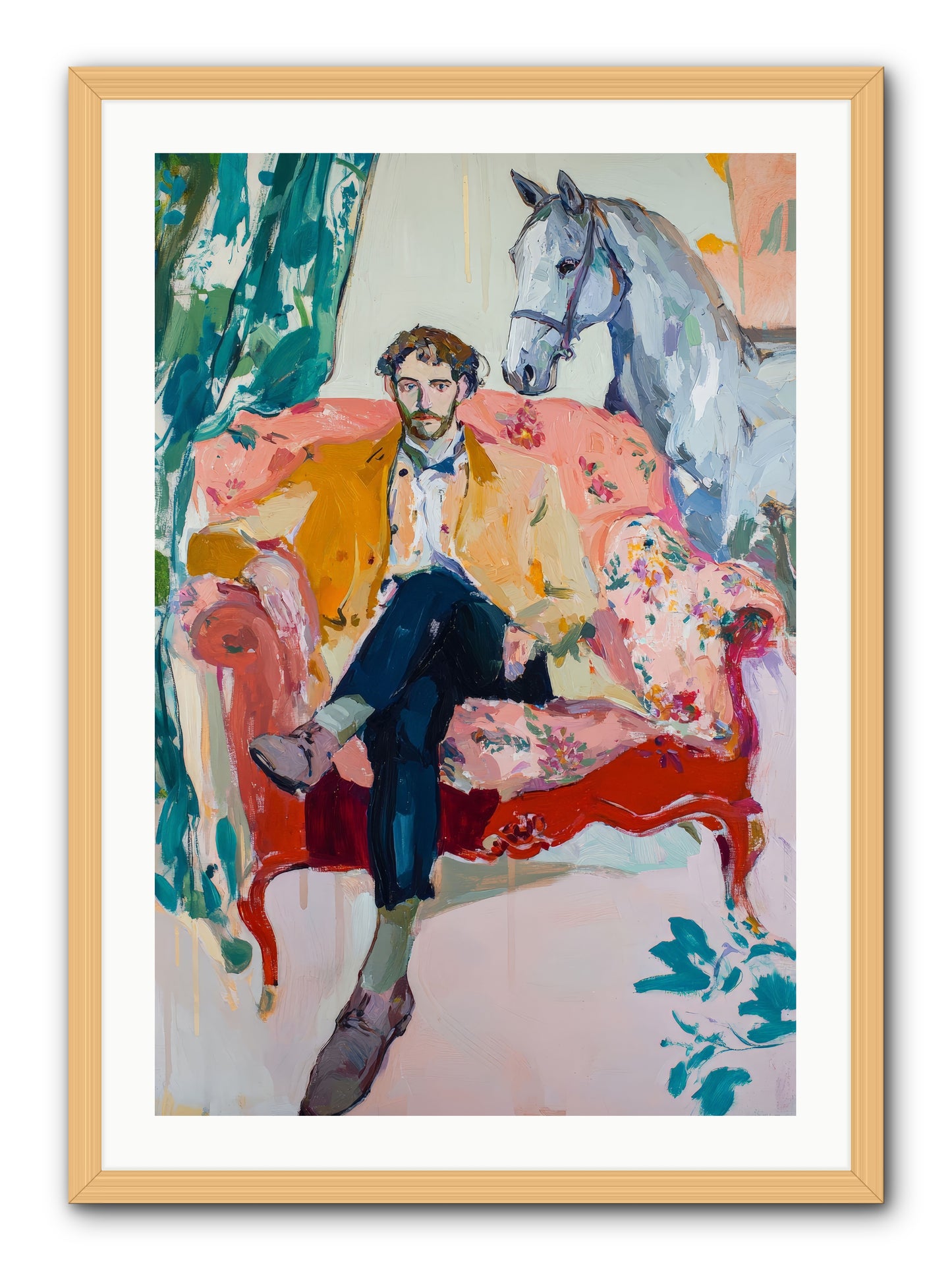 Gentleman Rider -- Framed Print - Natural 24x36