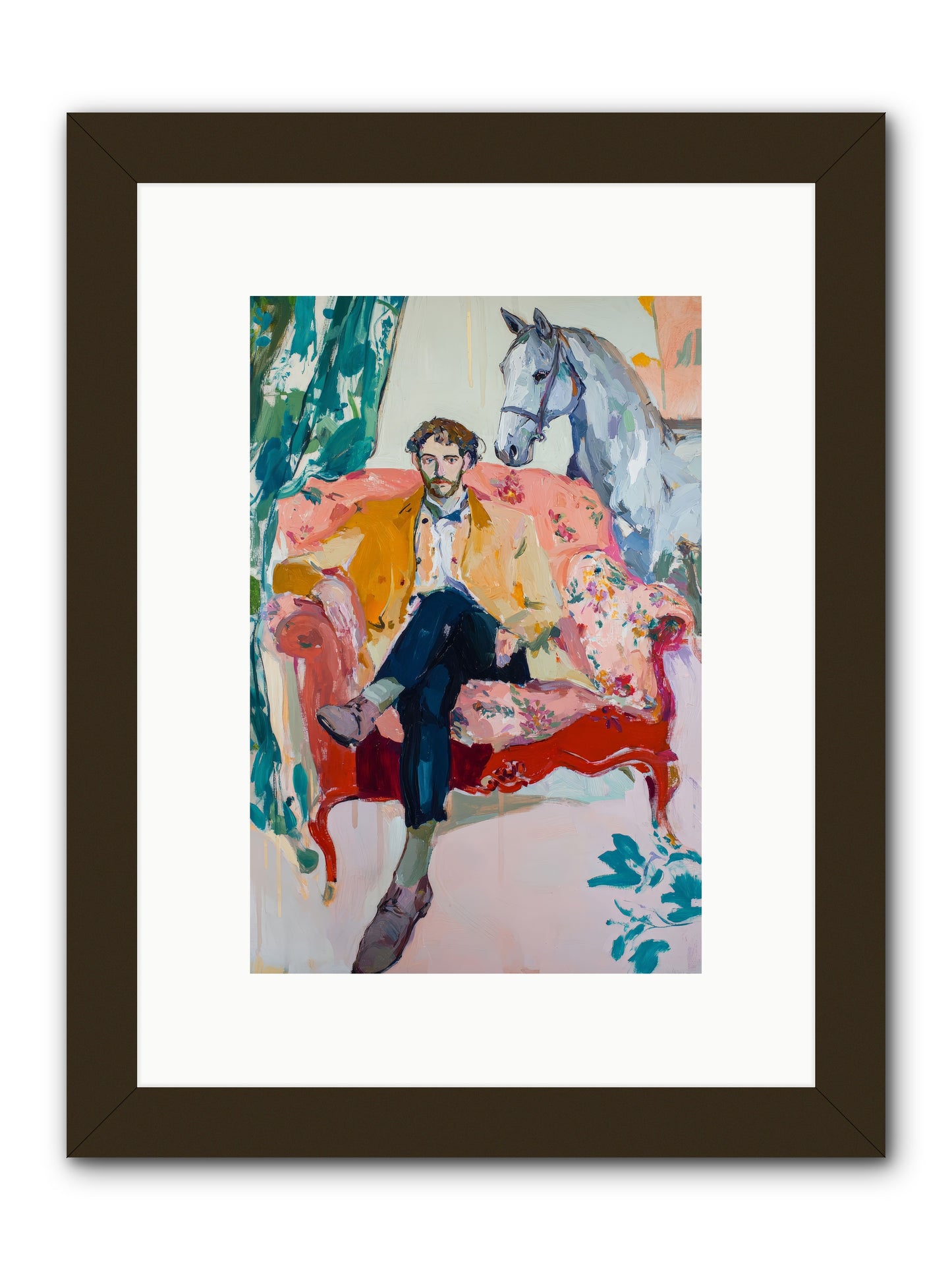 Gentleman Rider -- Framed Print - Black 8x12