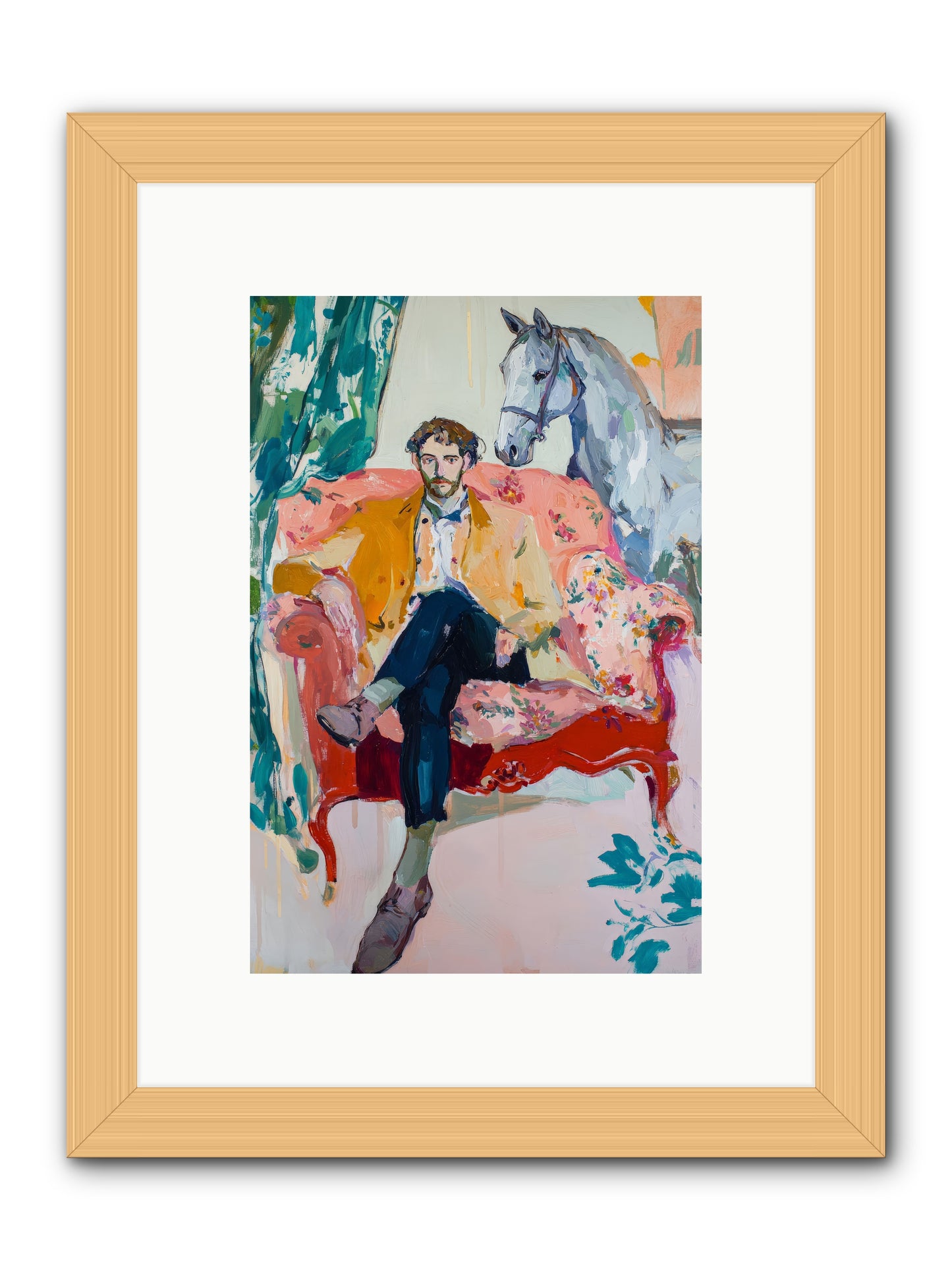 Gentleman Rider -- Framed Print - Natural 8x12