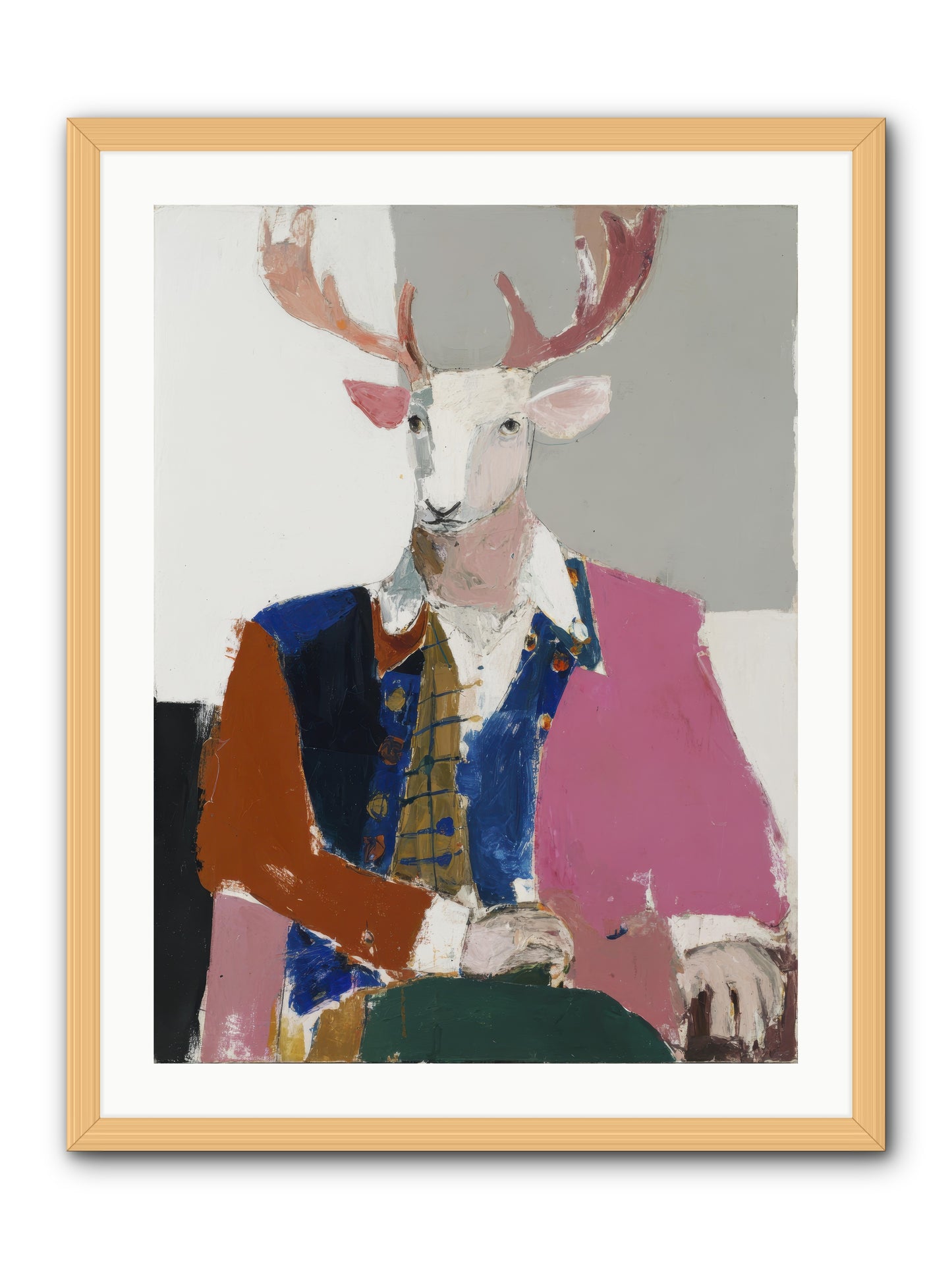 Gentleman of the Woodland Court -- Framed Print - Natural 24x32