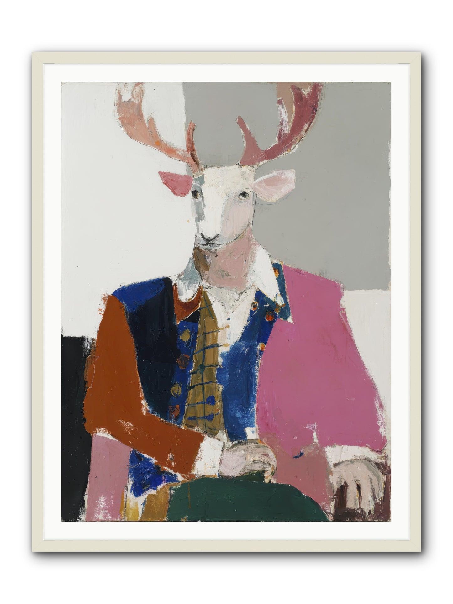 Gentleman of the Woodland Court -- Framed Print - White 36x48
