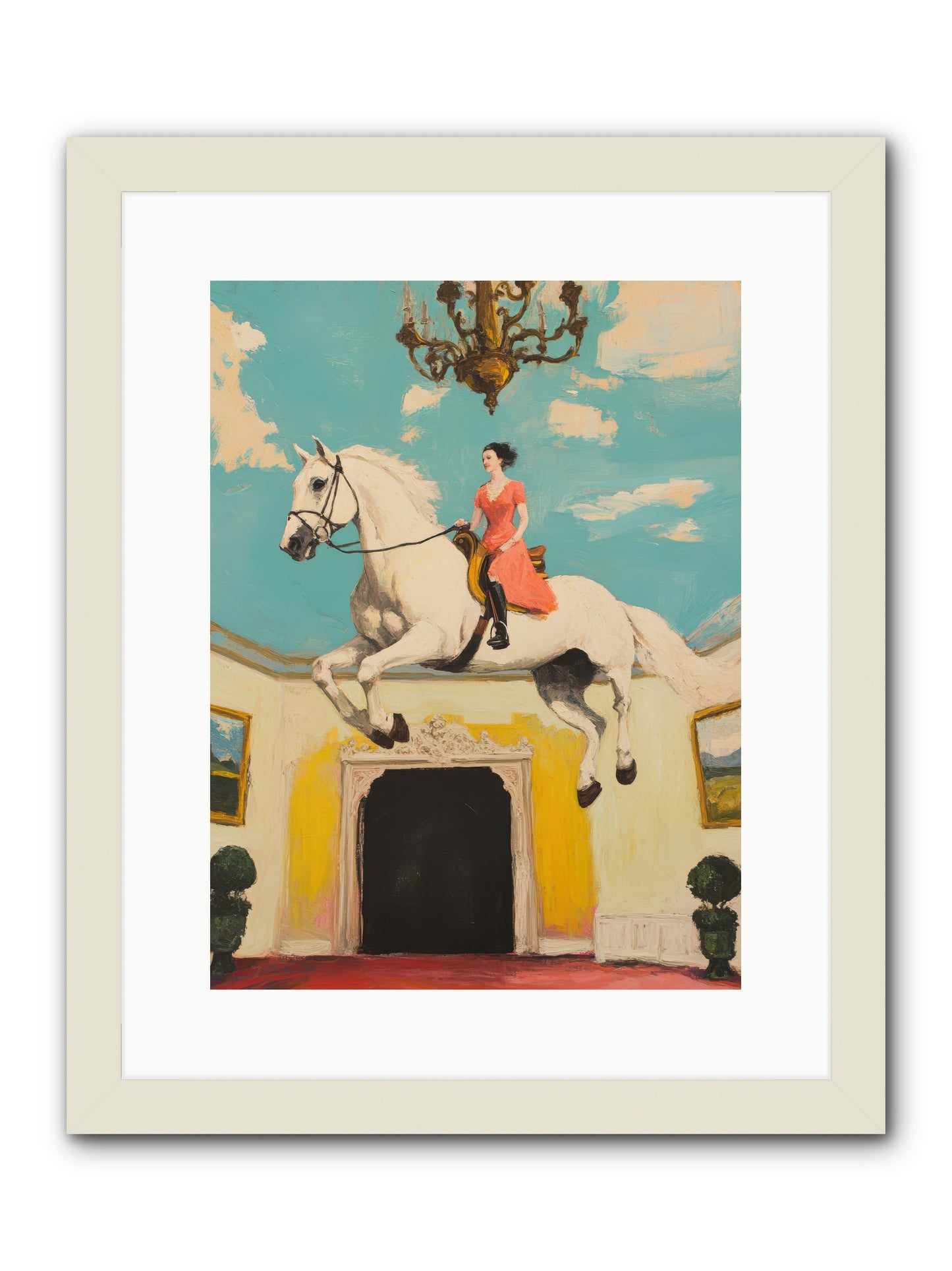Gilded Rooms Tell TalesREZ -- Framed Print - White 12x16