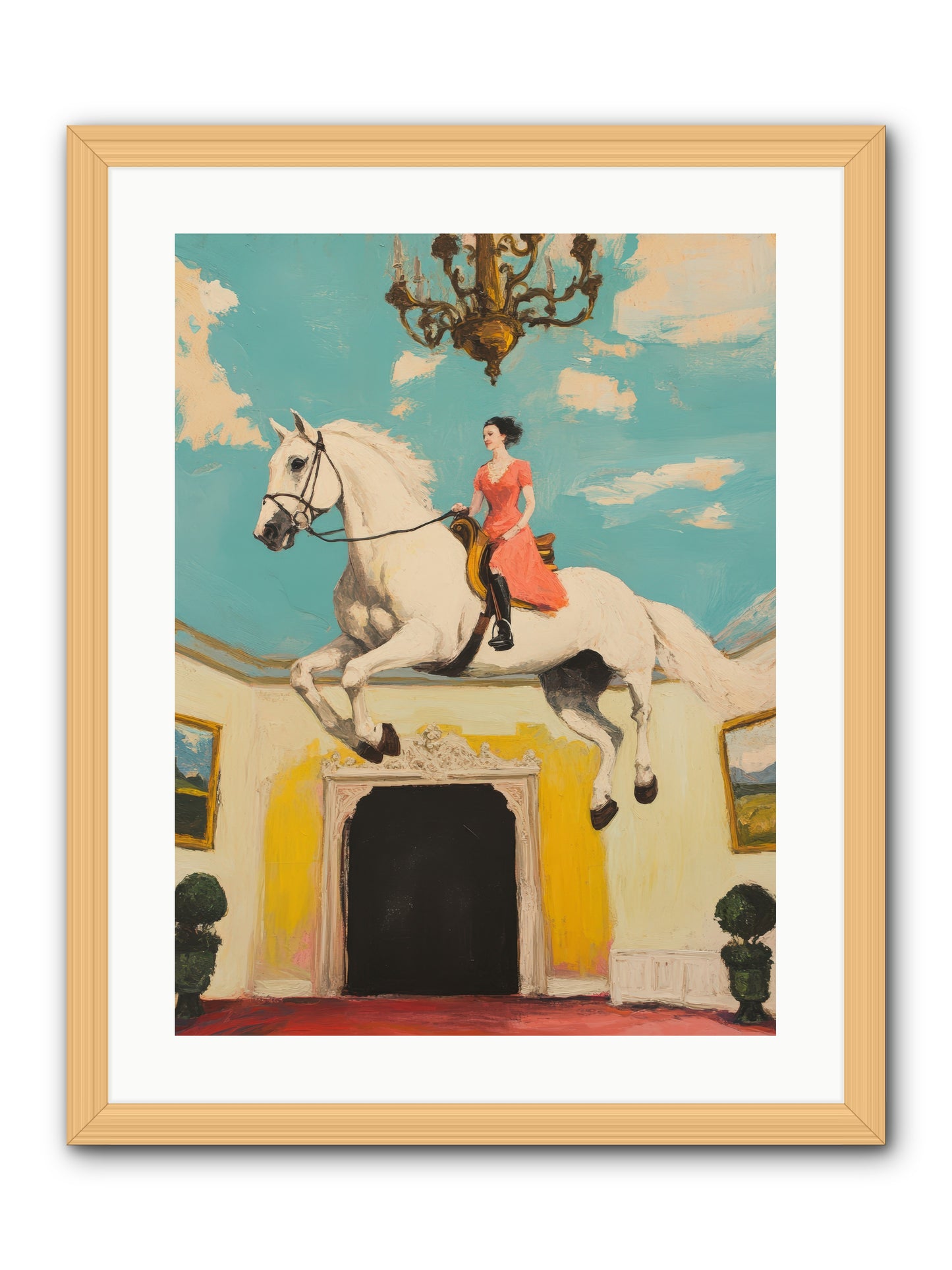 Gilded Rooms Tell TalesREZ -- Framed Print - Natural 18x24