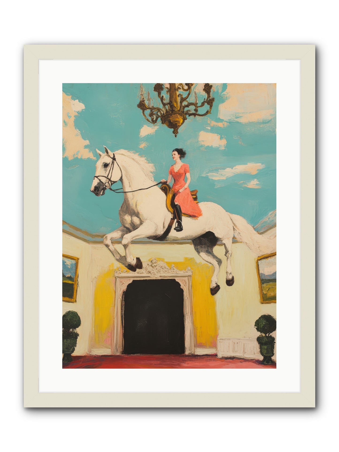Gilded Rooms Tell TalesREZ -- Framed Print - White 18x24