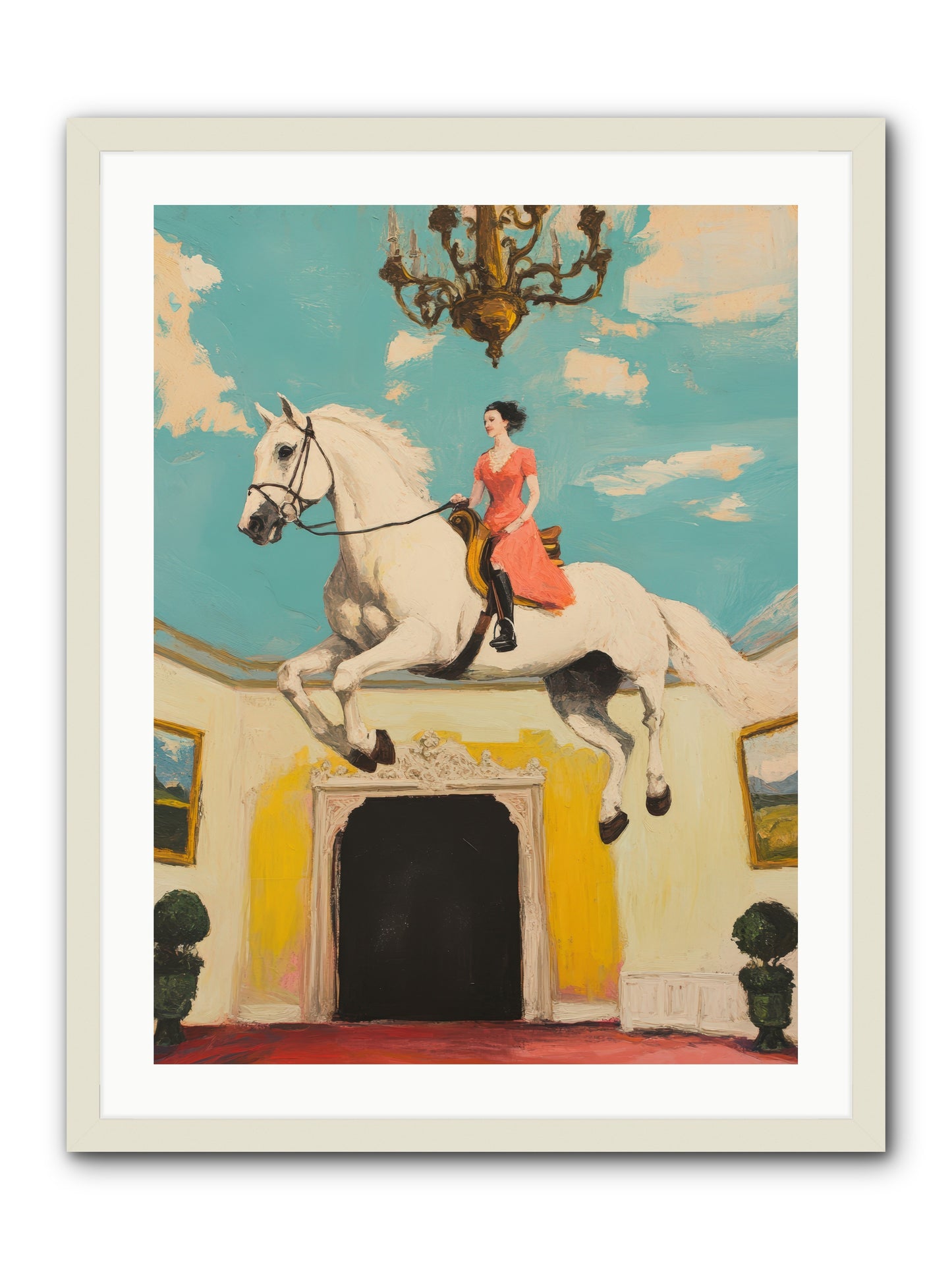 Gilded Rooms Tell TalesREZ -- Framed Print - White 24x32