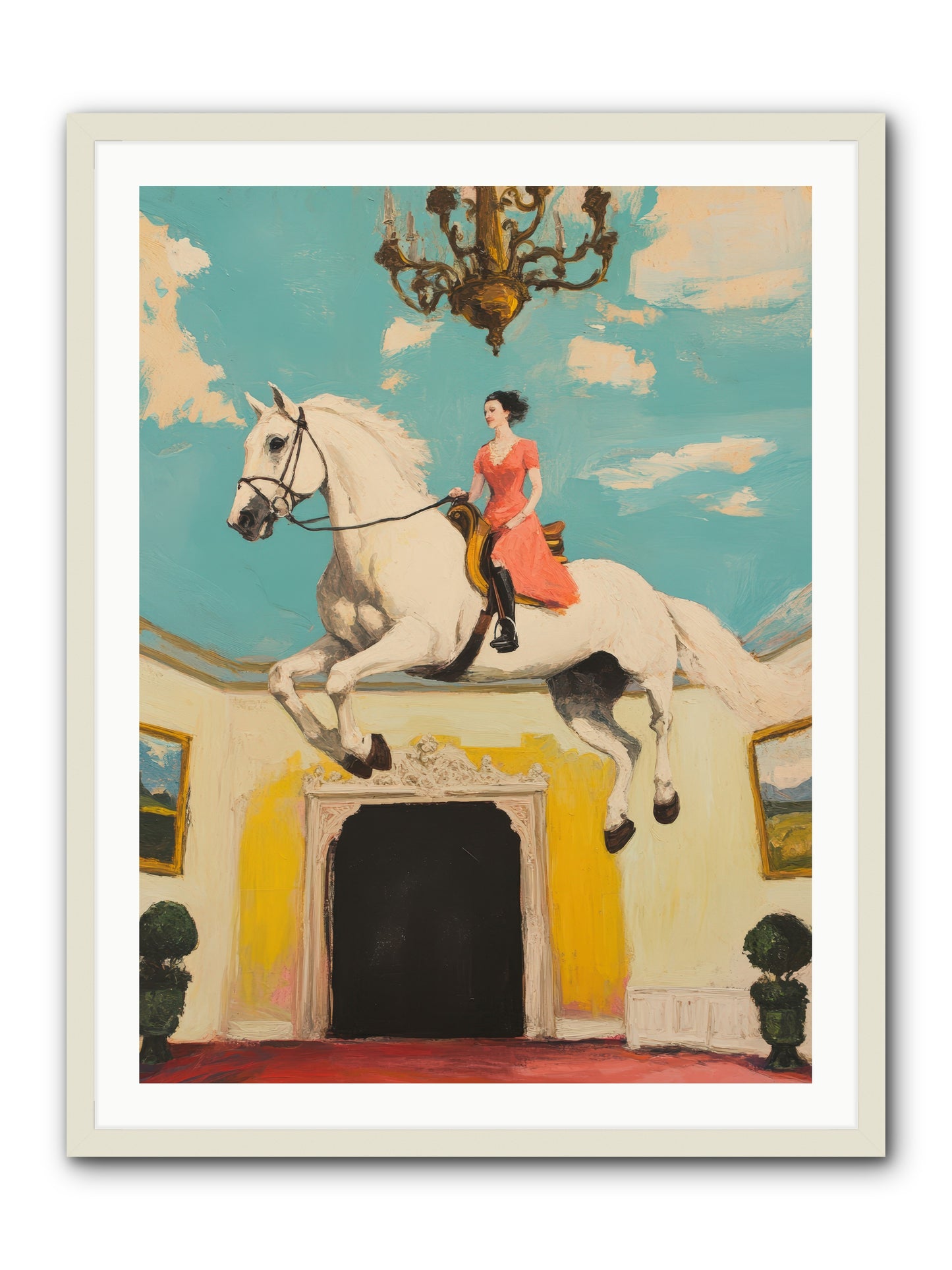 Gilded Rooms Tell TalesREZ -- Framed Print - White 30x40